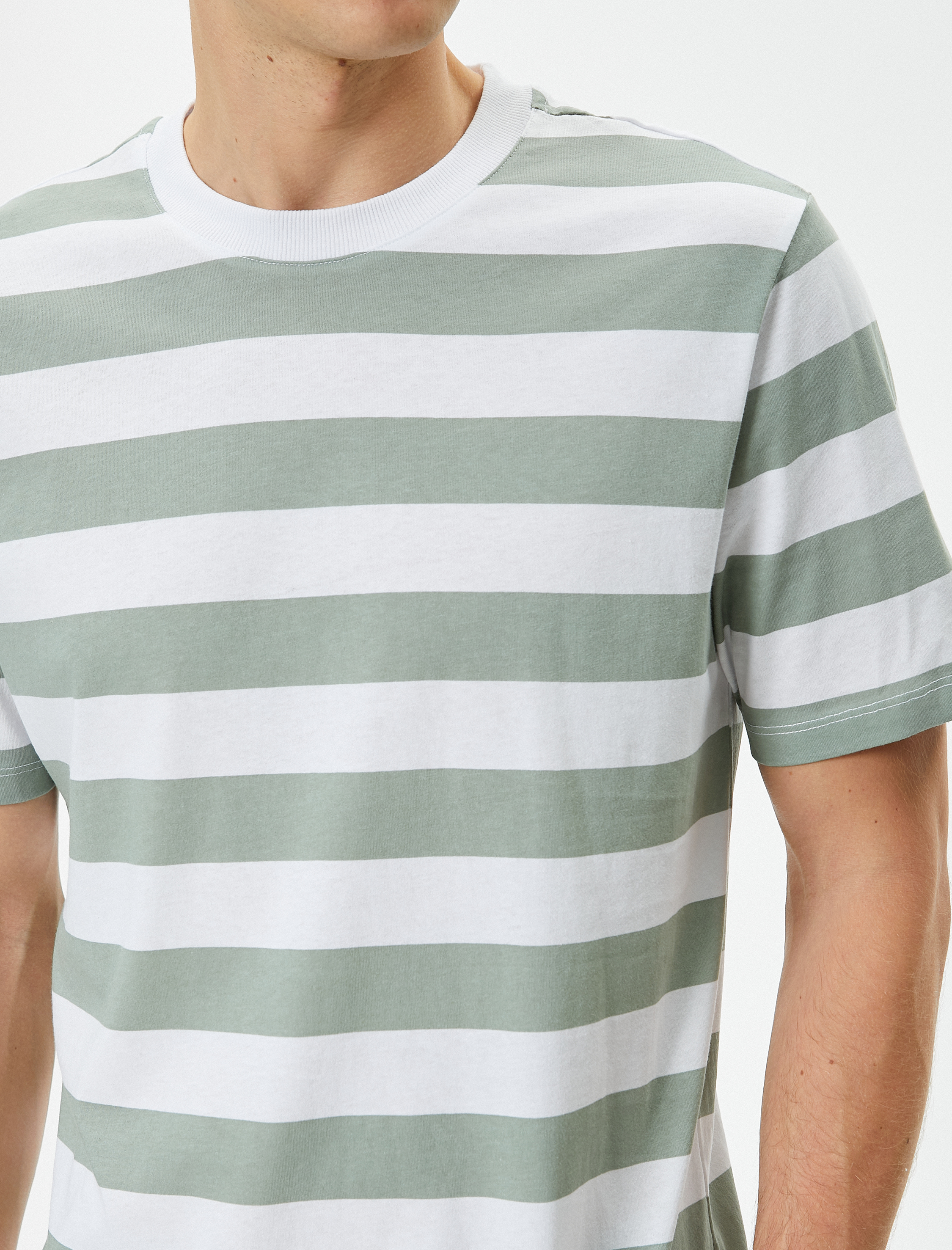   Bisiklet Yaka Tişört Kısa Kollu Pamuklu