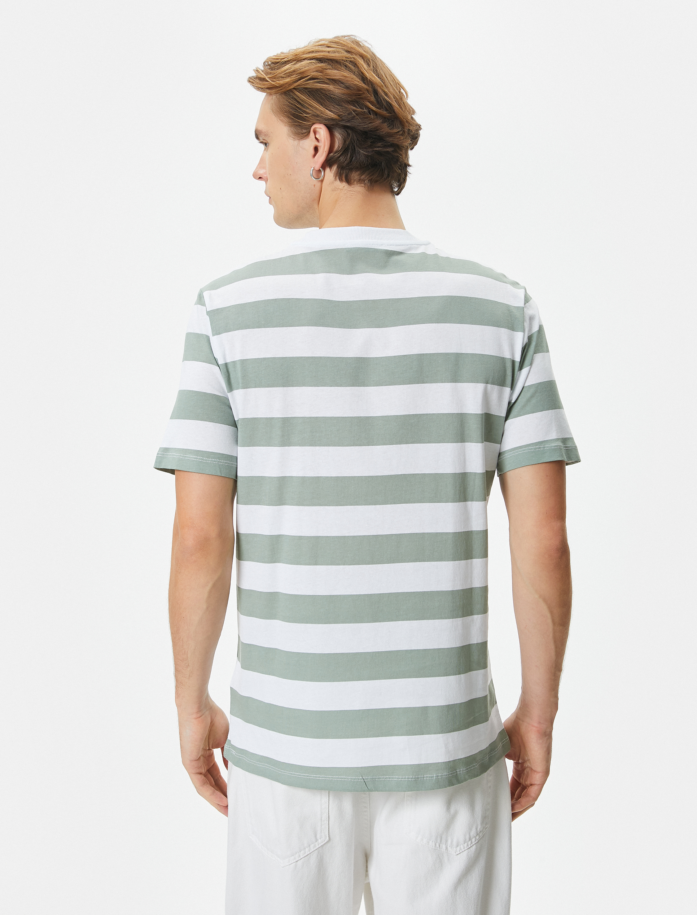   Bisiklet Yaka Tişört Kısa Kollu Pamuklu