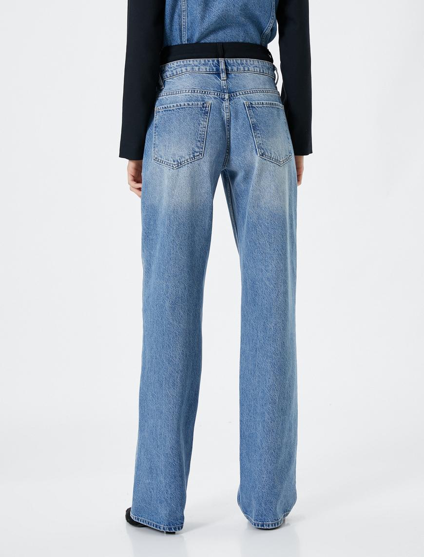   Straight Jean Kot Pantolon Yüksek Bel Düz Paça  - Eve Jeans