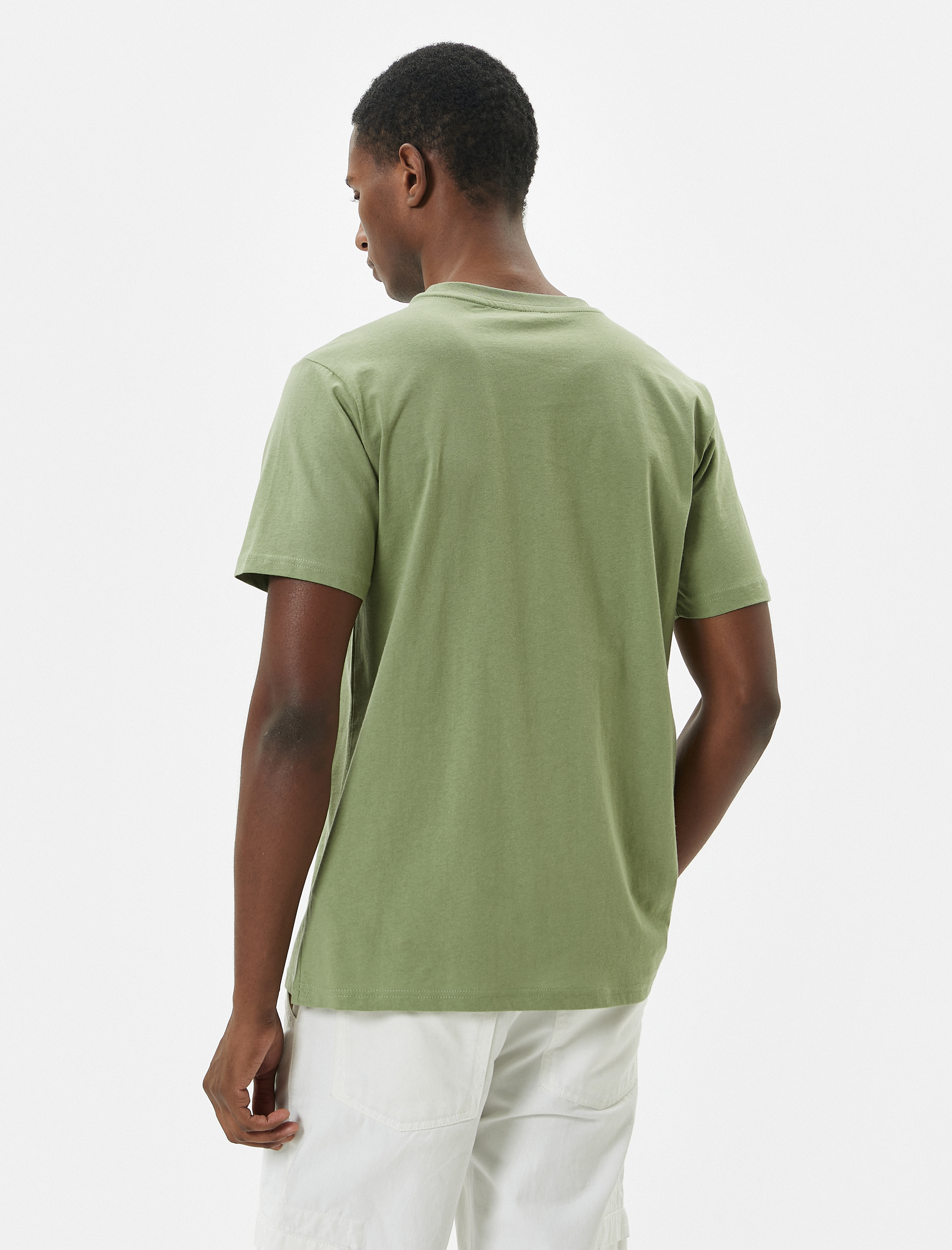   Slogan Baskılı Tişört Slim Fit Bisiklet Yaka Kısa Kollu Pamuklu