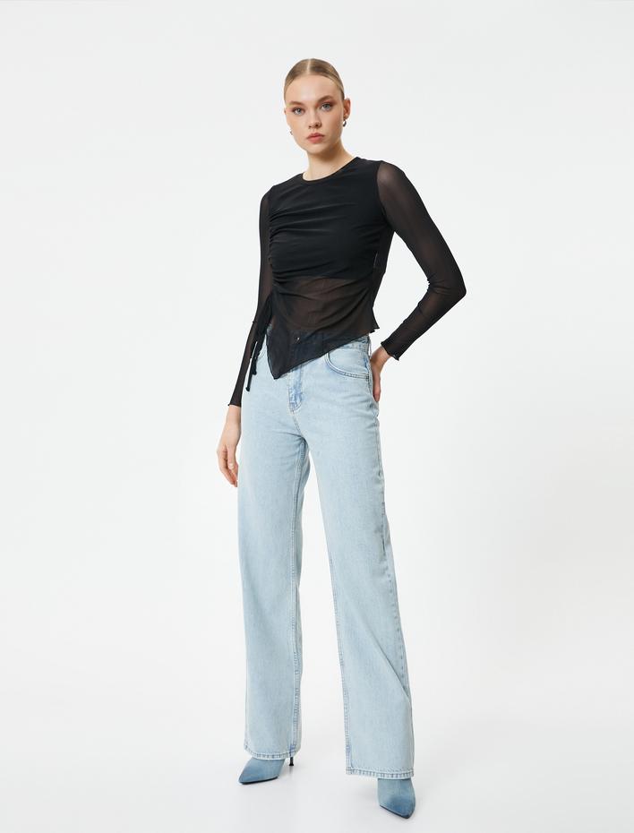  Yüksek Bel Straight Jean Kot Pantolon Düz Paça - Eve Jeans