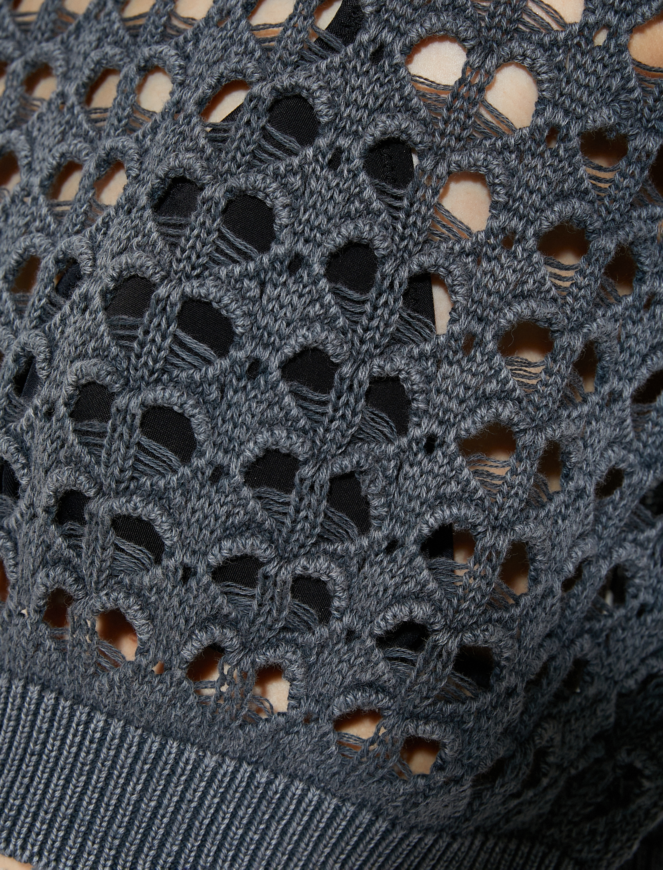   Ajurlu Crop Kazak Bisiklet Yaka Uzun Kollu