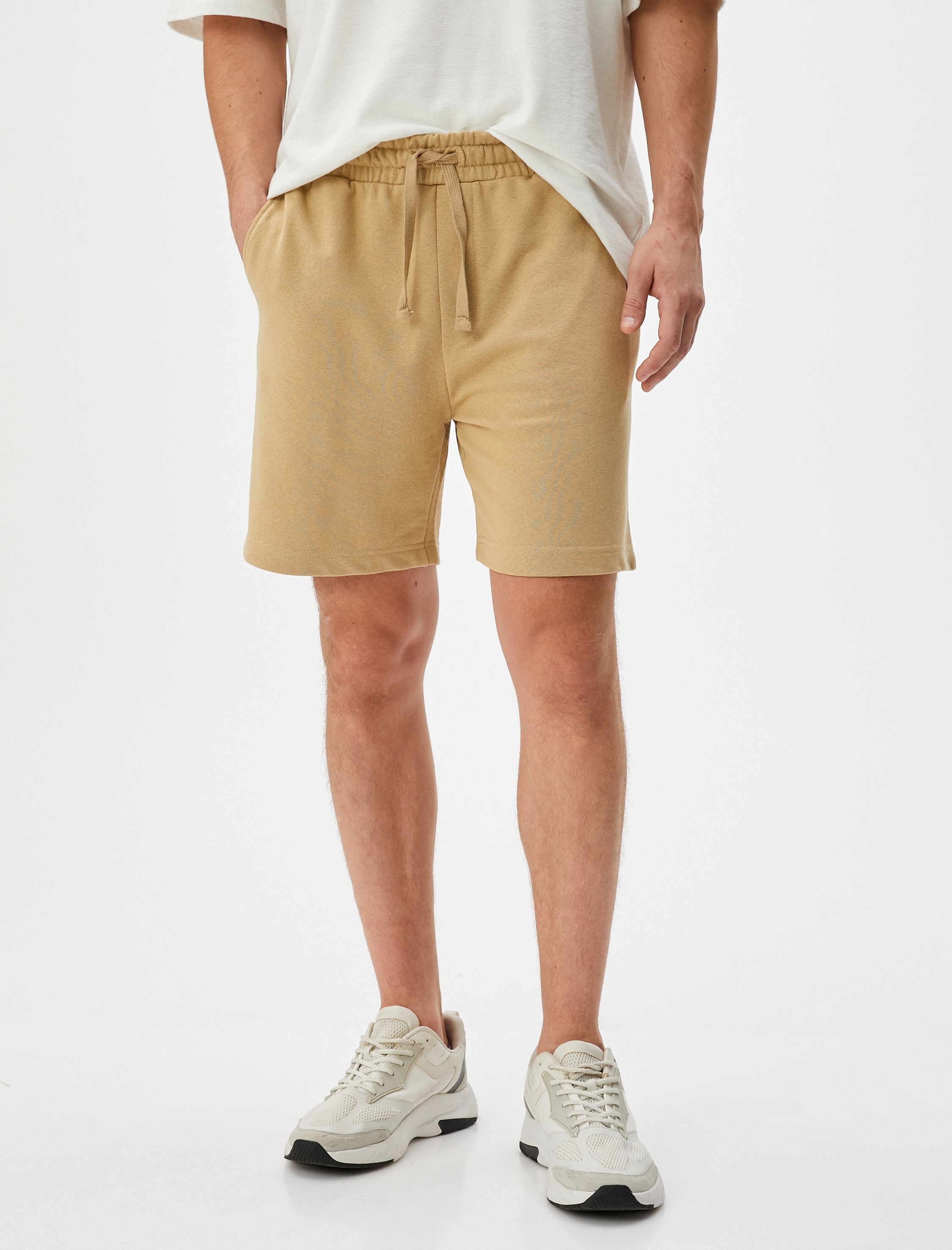   Basic Dokuma Şort Beli Bağcıklı Cep Detaylı