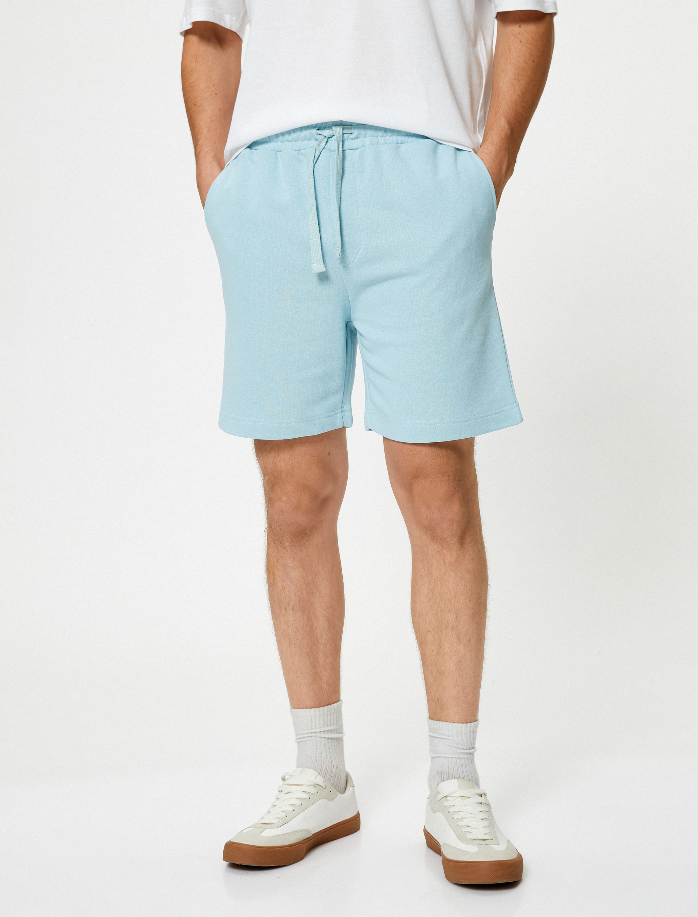   Basic Dokuma Şort Beli Bağcıklı Cep Detaylı