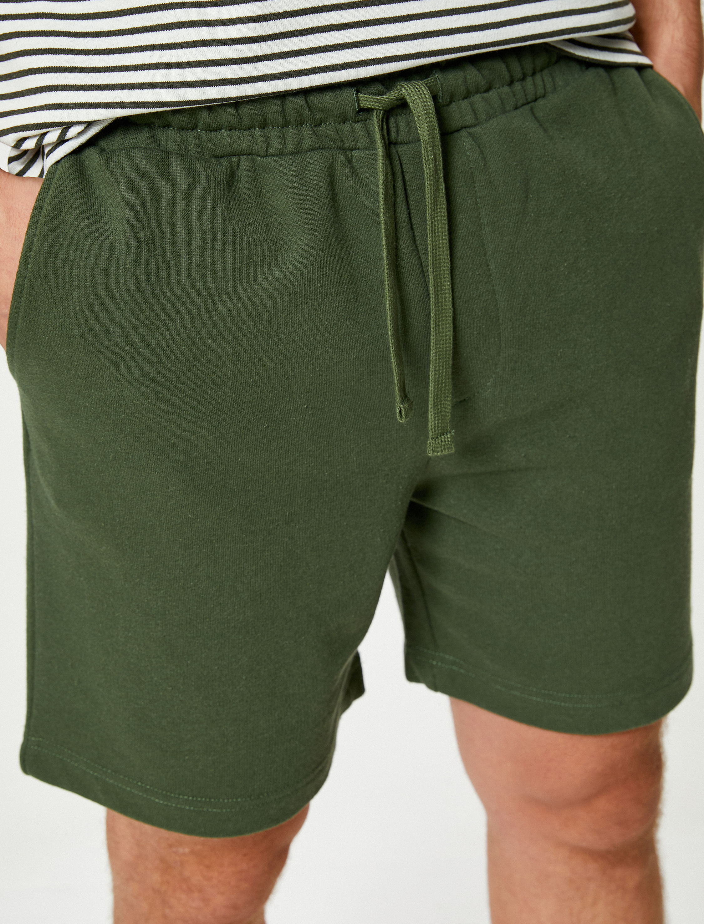   Basic Dokuma Şort Beli Bağcıklı Cep Detaylı