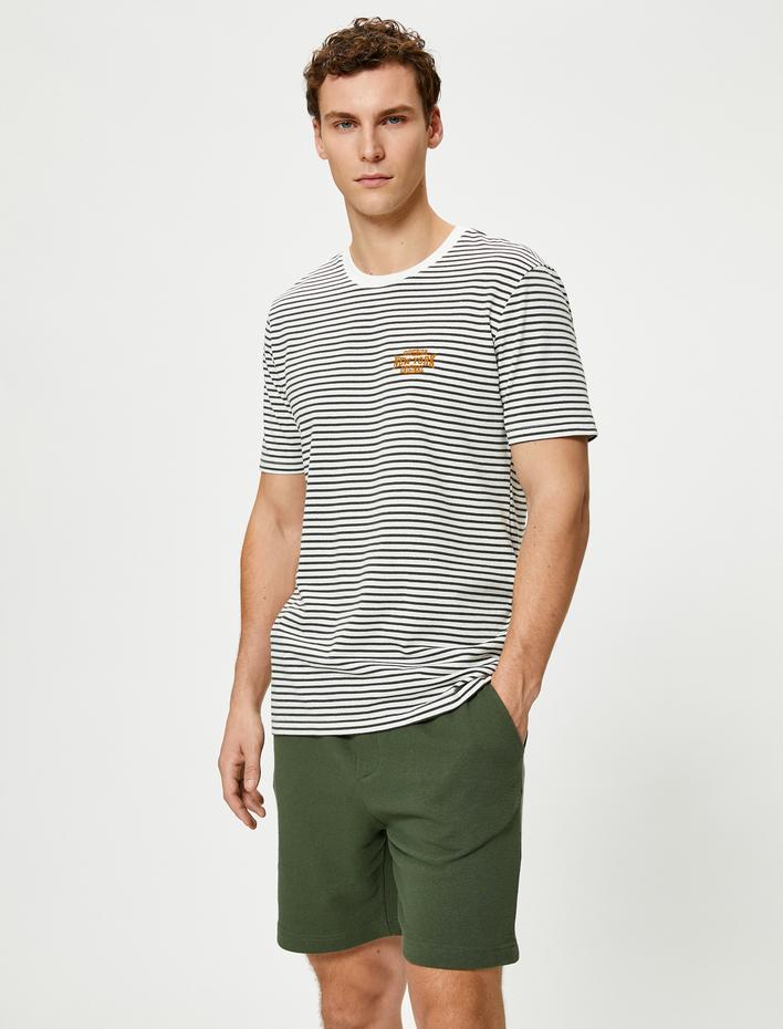  Basic Dokuma Şort Beli Bağcıklı Cep Detaylı