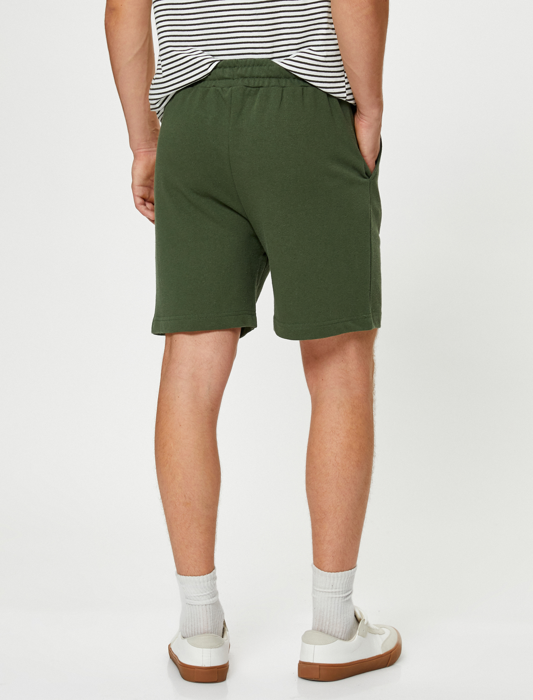   Basic Dokuma Şort Beli Bağcıklı Cep Detaylı