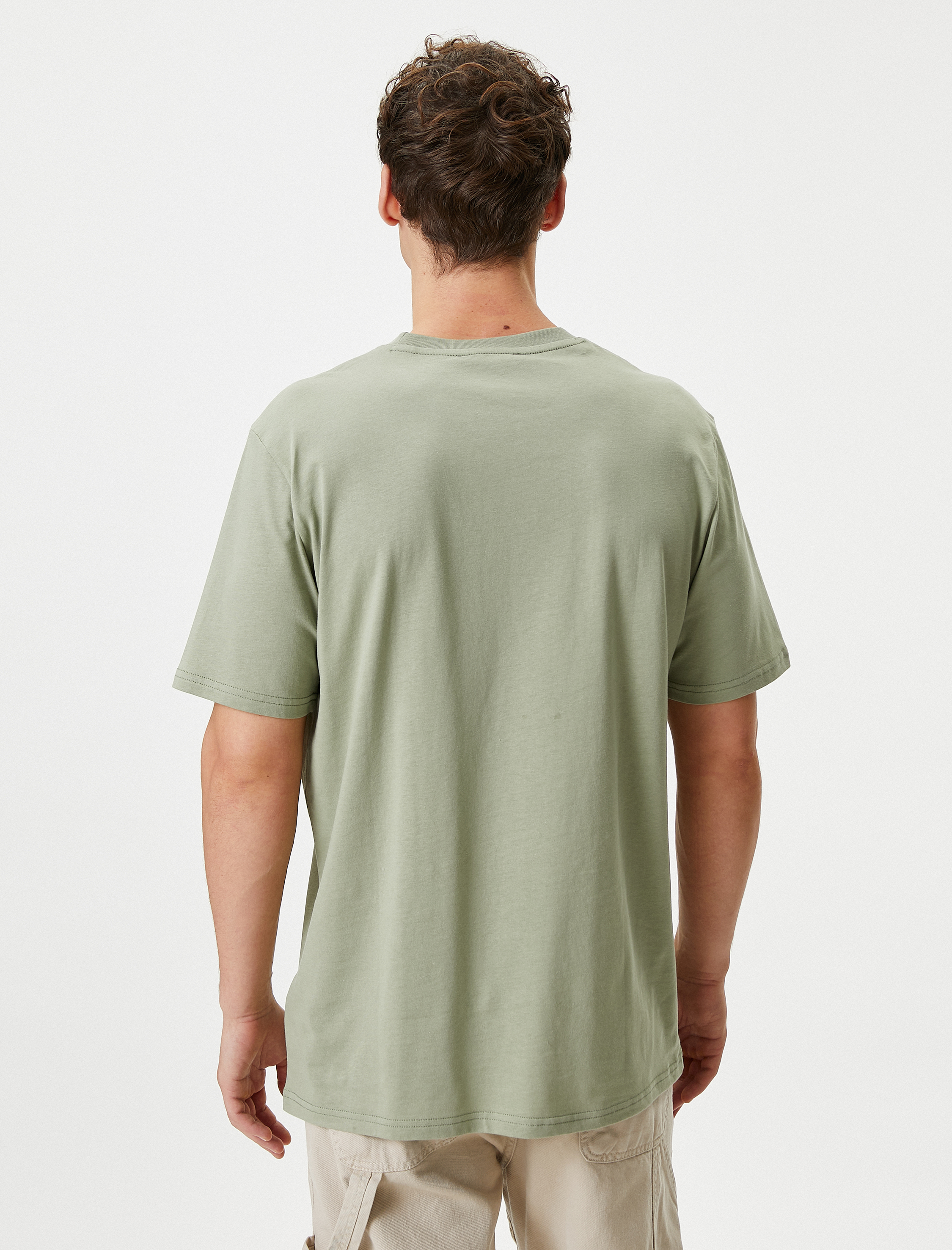   Slogan Baskılı Tişört Bisiklet Yaka Kısa Kollu Pamuklu