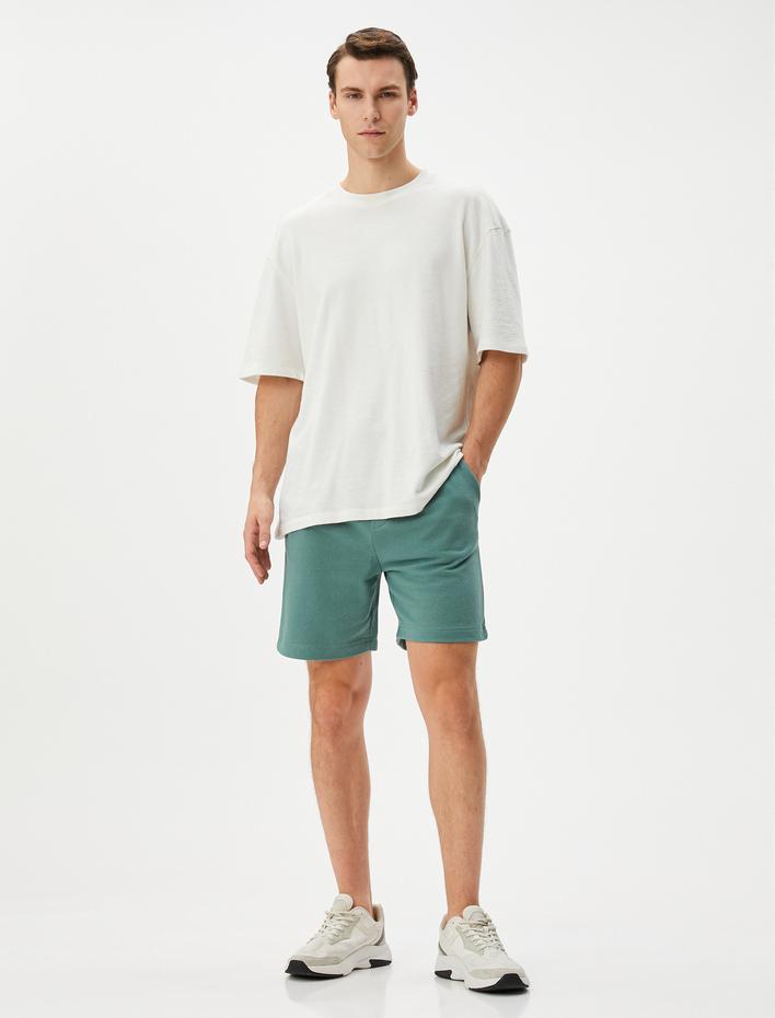  Basic Dokuma Şort Beli Bağcıklı Cep Detaylı