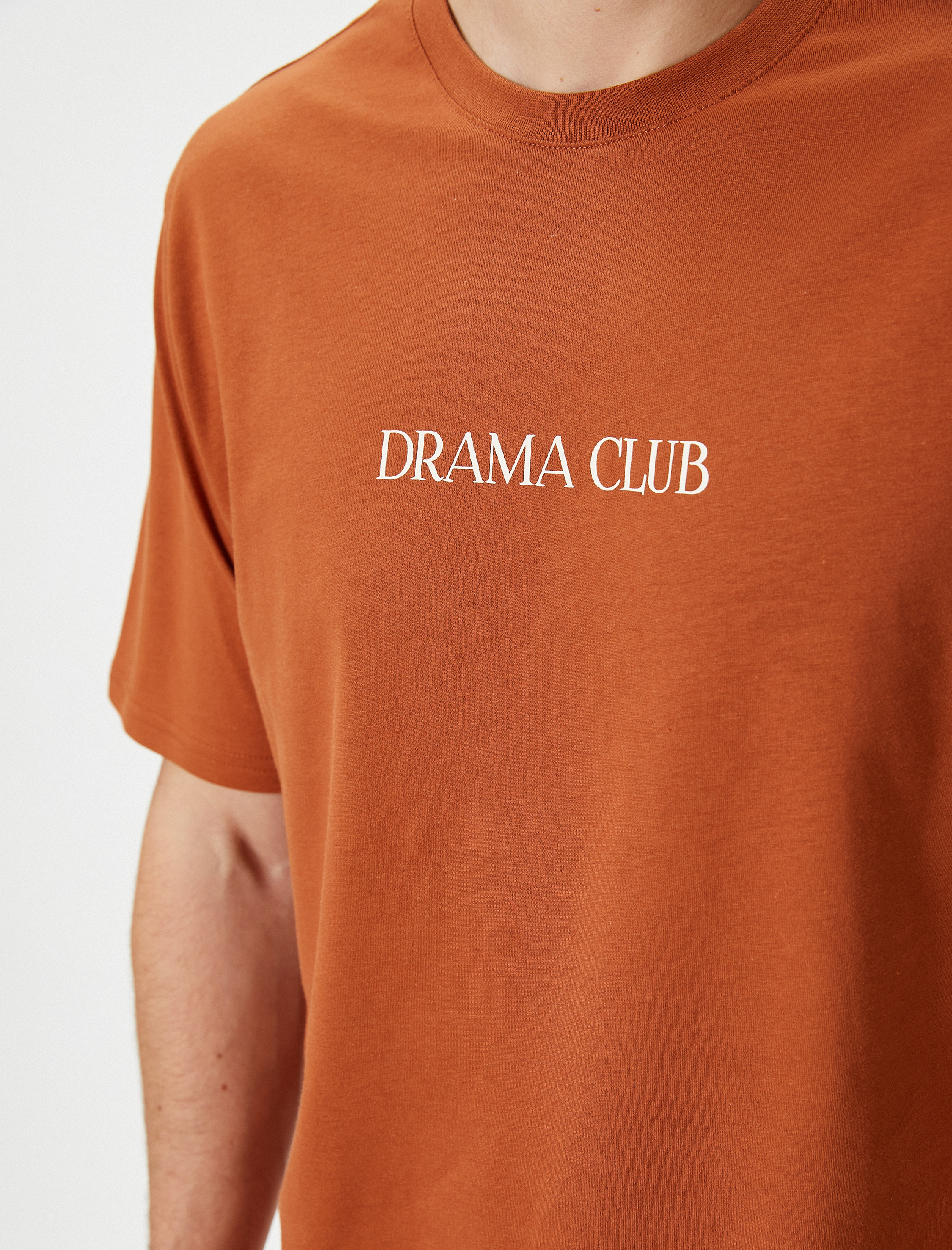   Slogan Baskılı Tişört Bisiklet Yaka Kısa Kollu Pamuklu