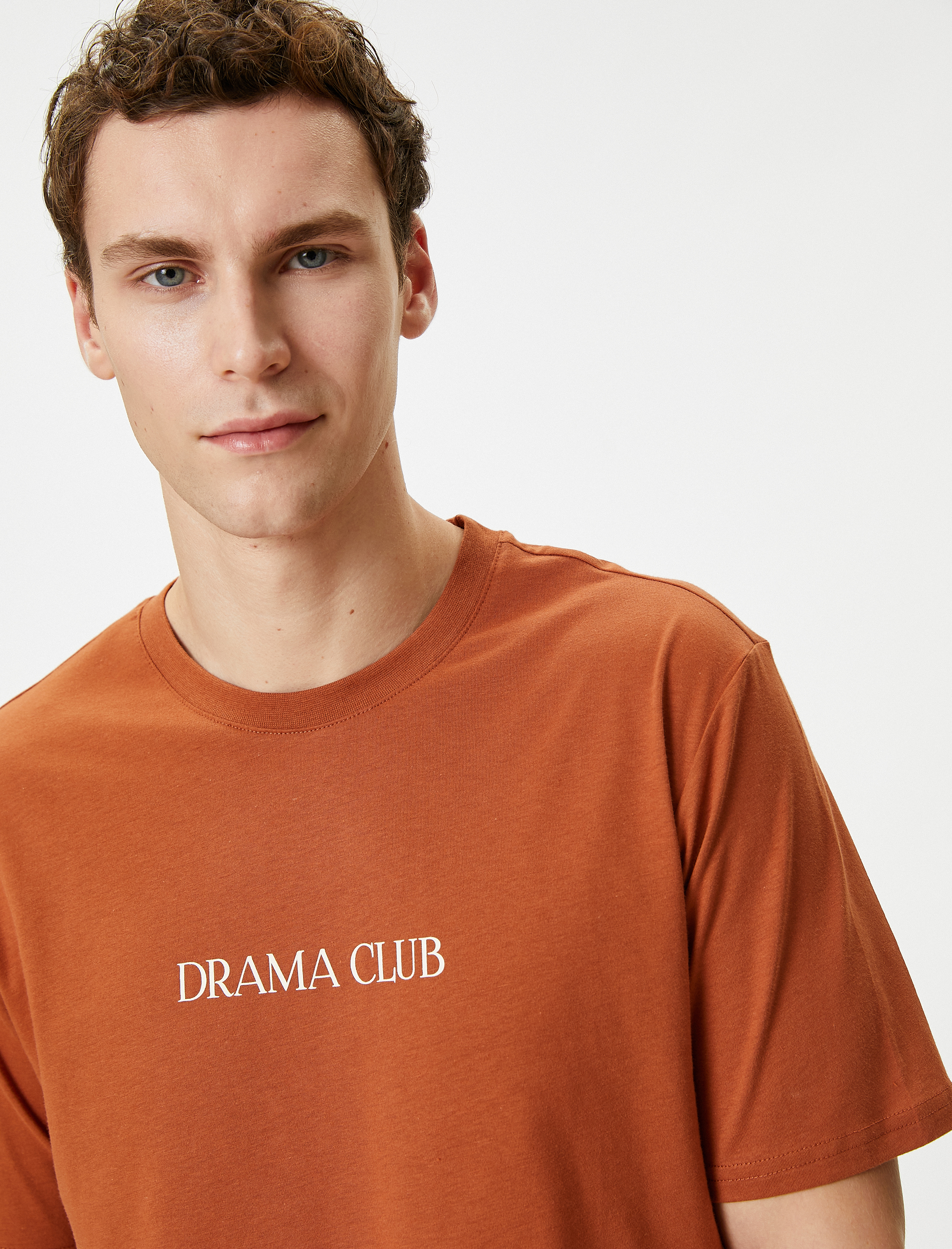   Slogan Baskılı Tişört Bisiklet Yaka Kısa Kollu Pamuklu