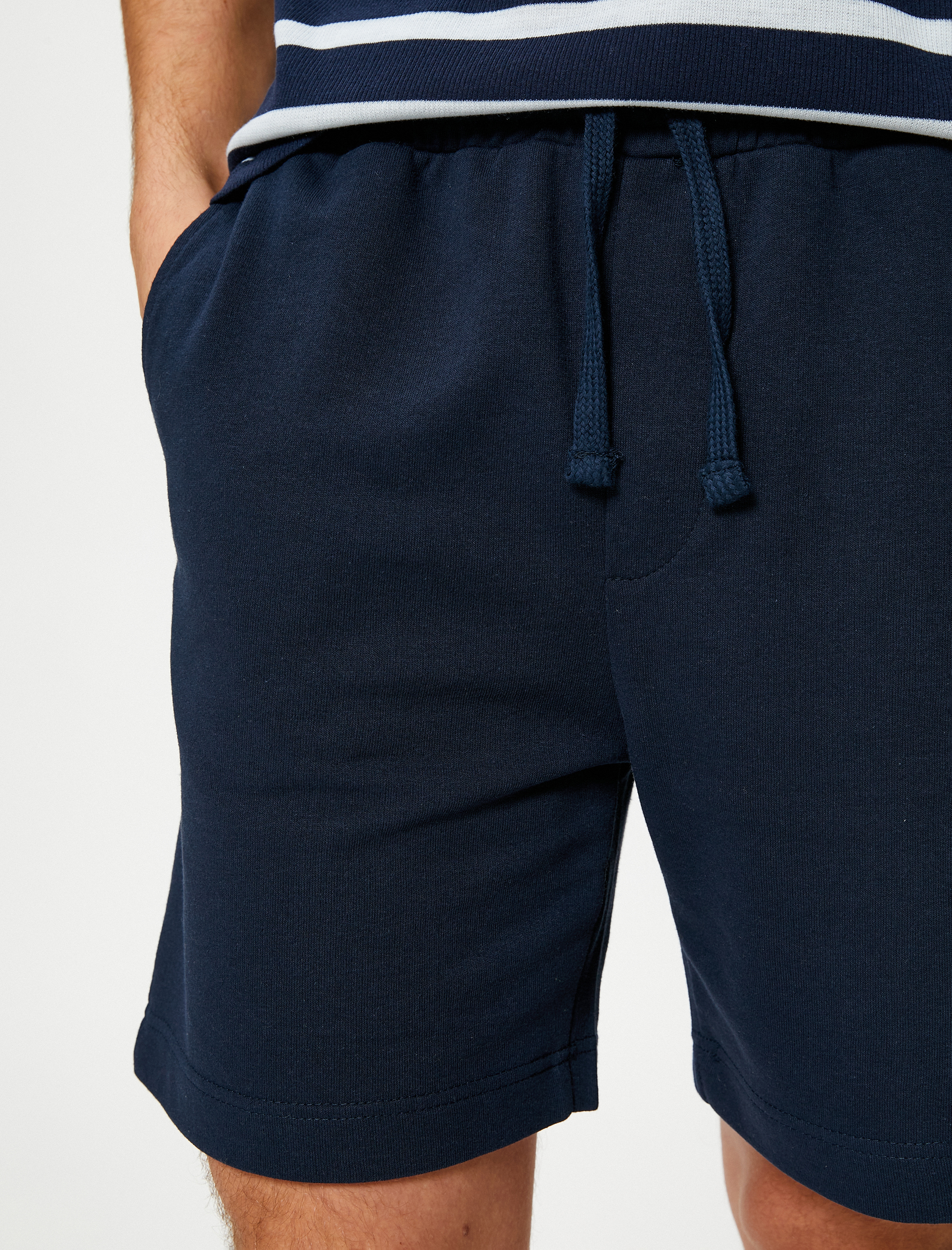   Basic Dokuma Şort Beli Bağcıklı Cep Detaylı