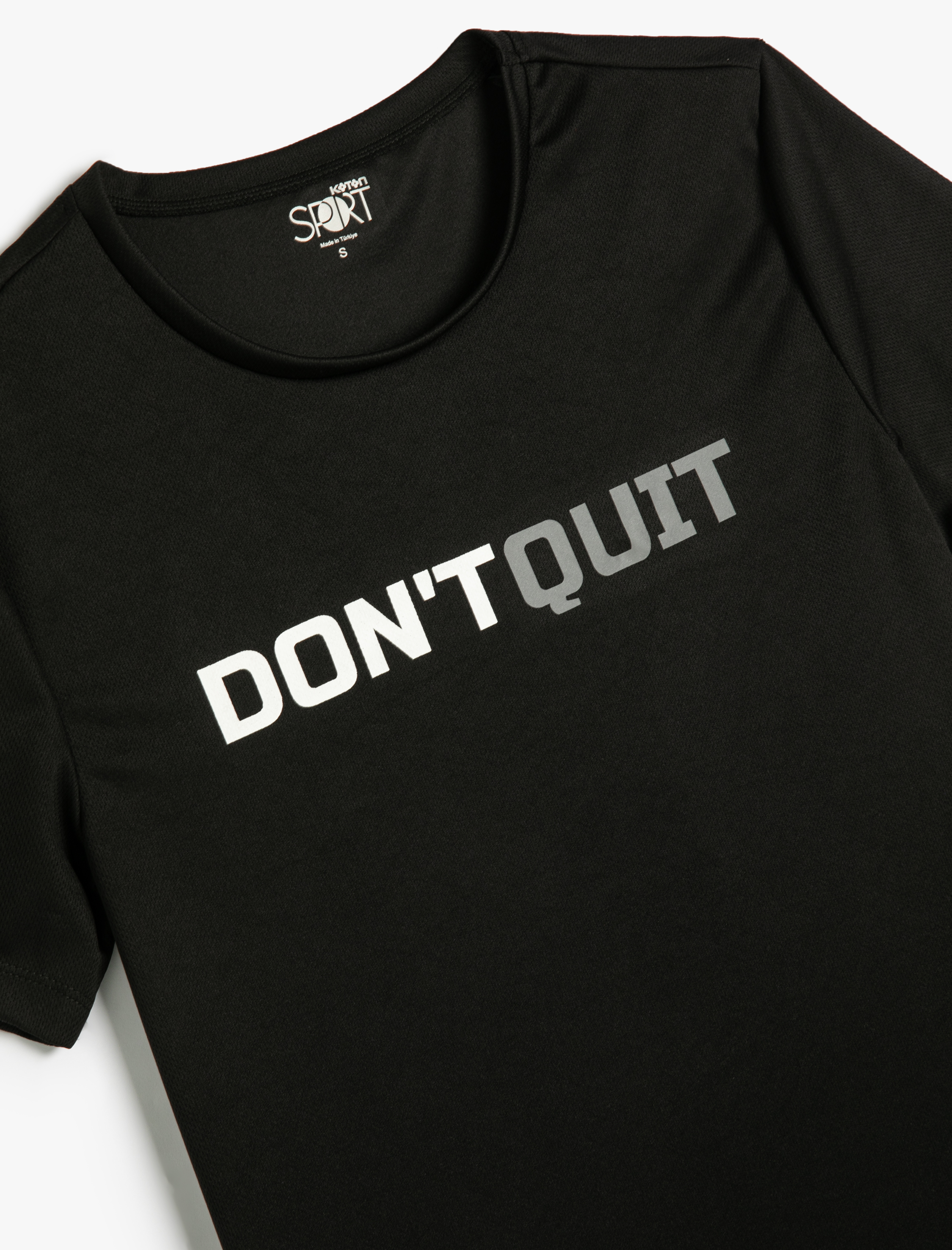   Spor Tişört Slogan Baskılı Bisiklet Yaka Kısa Kollu