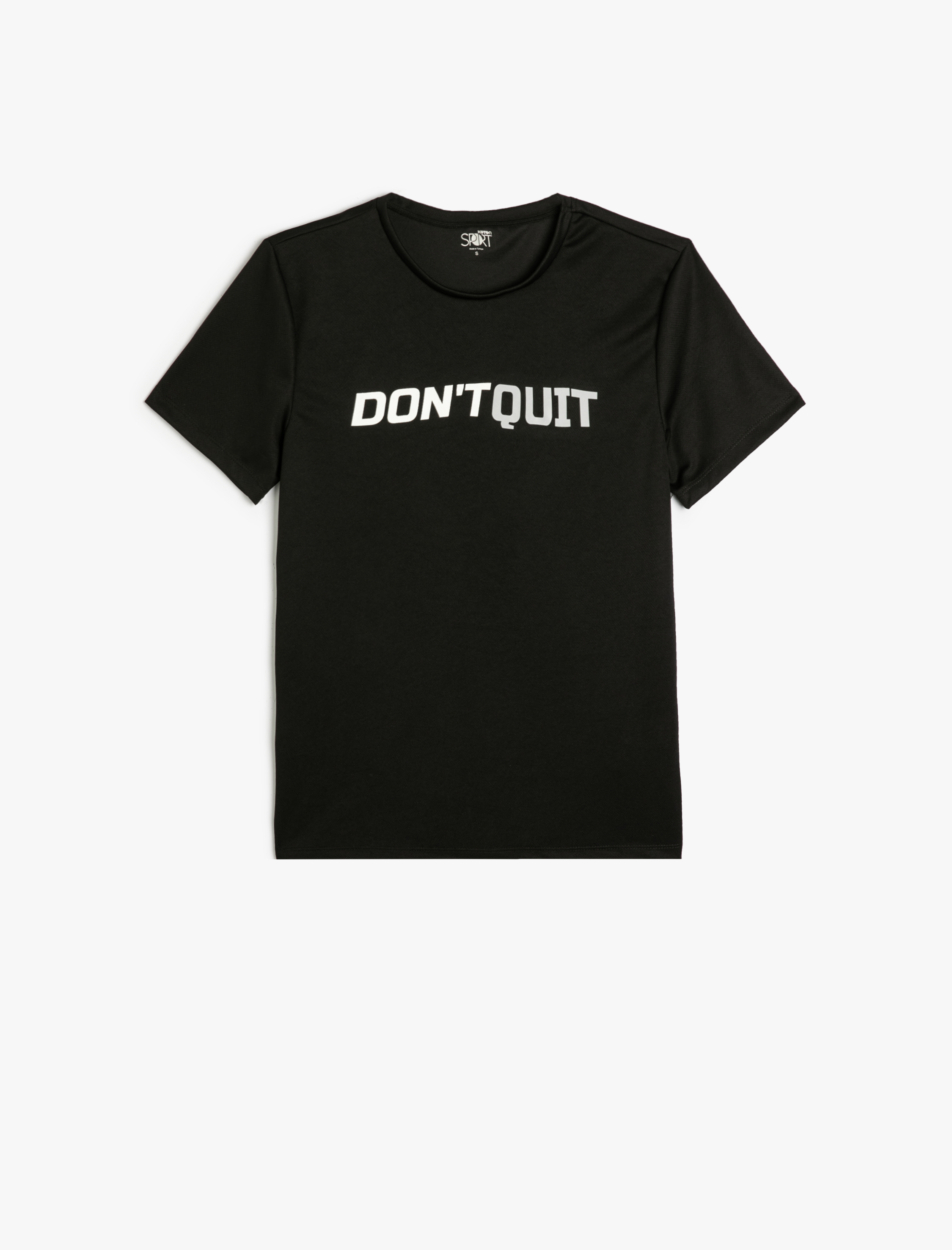   Spor Tişört Slogan Baskılı Bisiklet Yaka Kısa Kollu