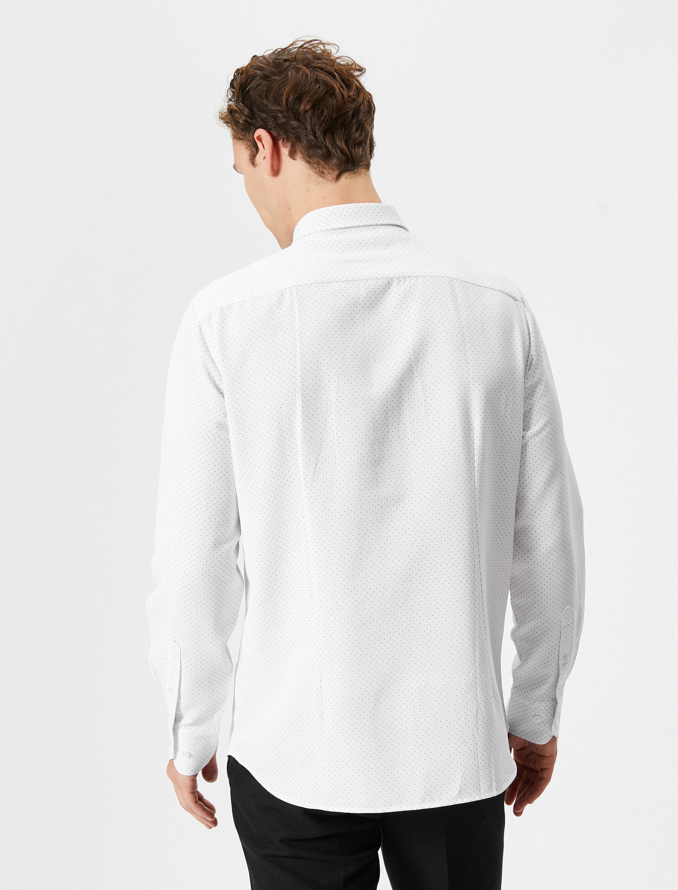   Puantiyeli Gömlek Uzun Kollu Klasik Yaka Düğmeli Regular Fit