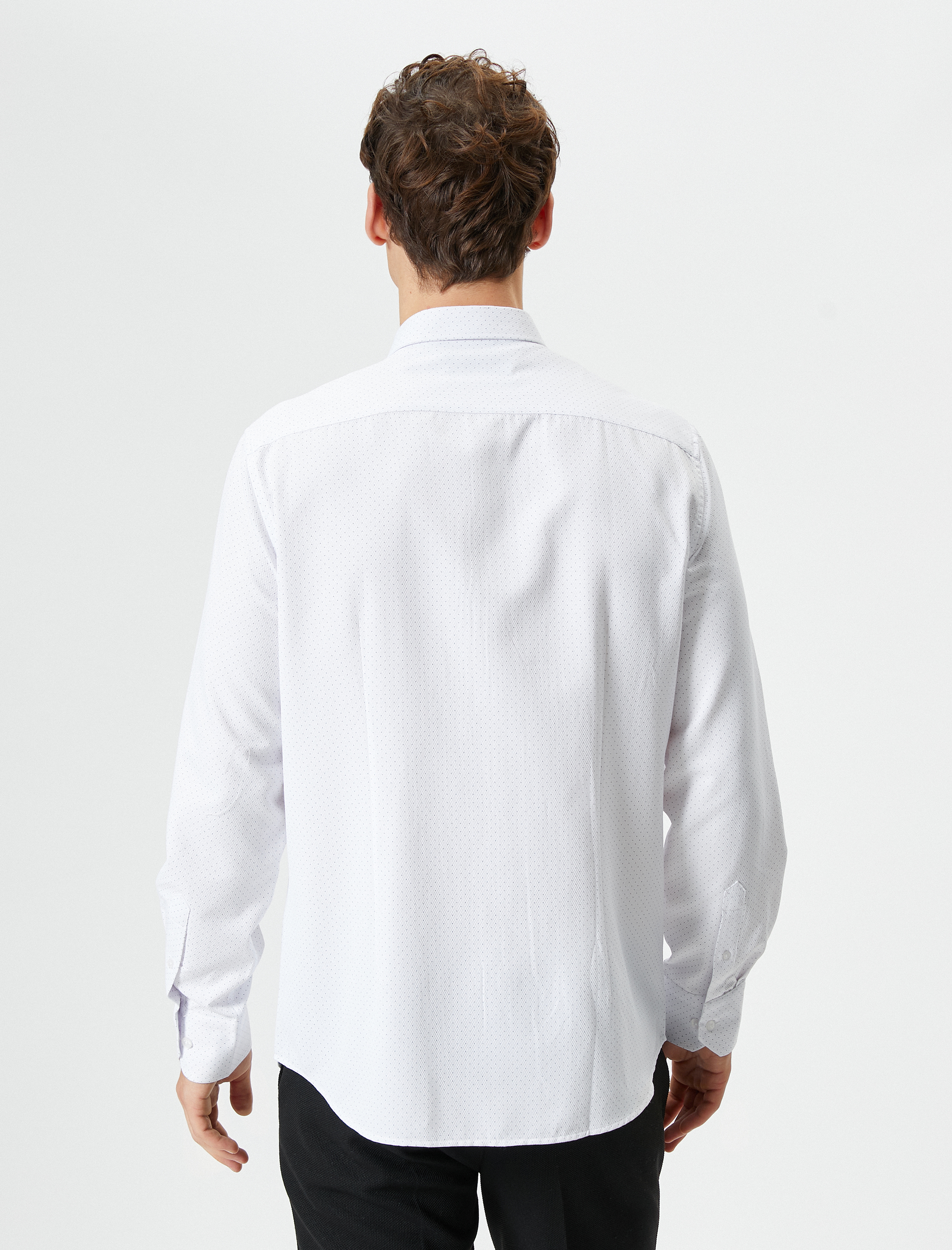   Puantiyeli Gömlek Uzun Kollu Klasik Yaka Düğmeli Regular Fit