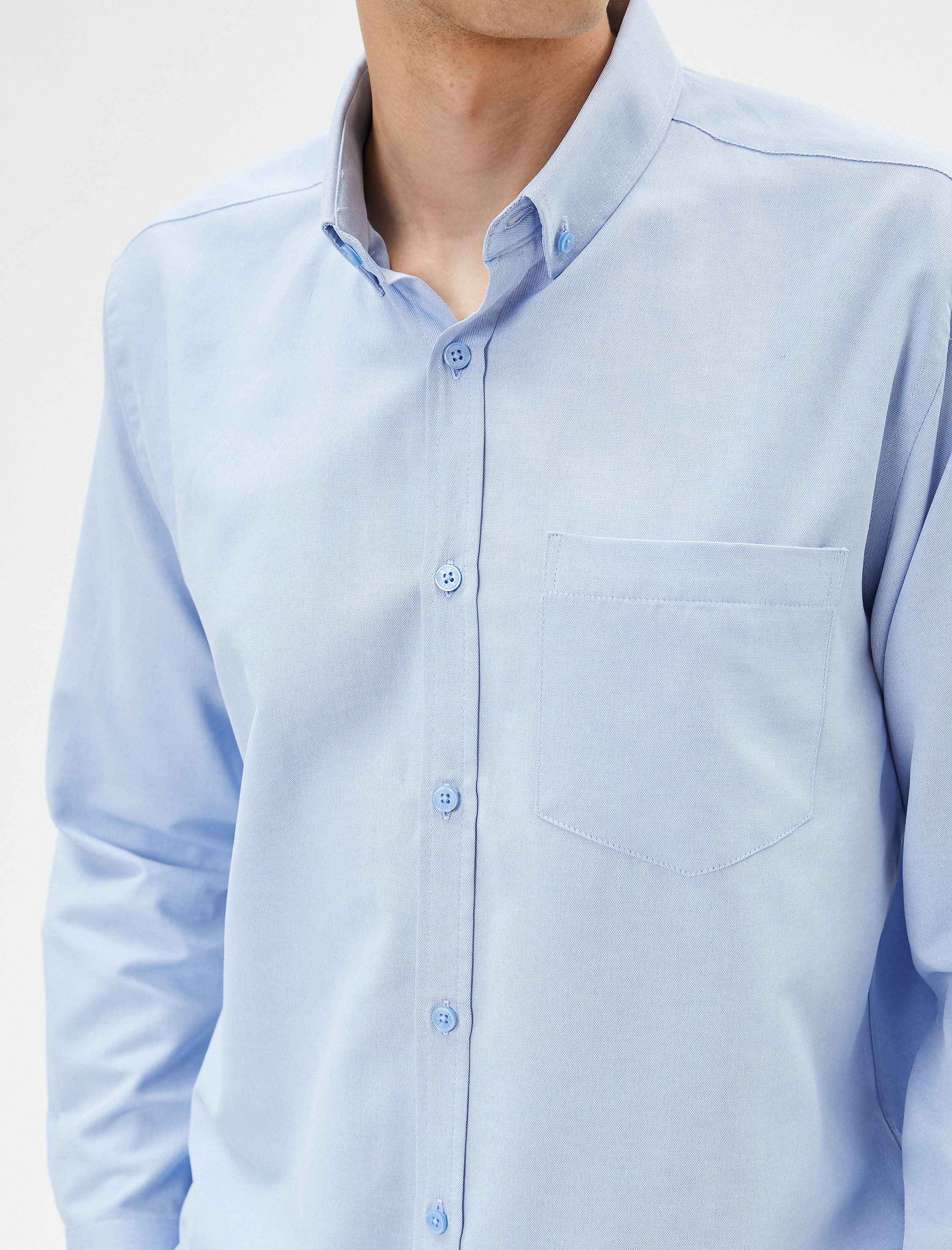   Klasik Gömlek Uzun Kollu Düğmeli Cep Detaylı Regular Fit