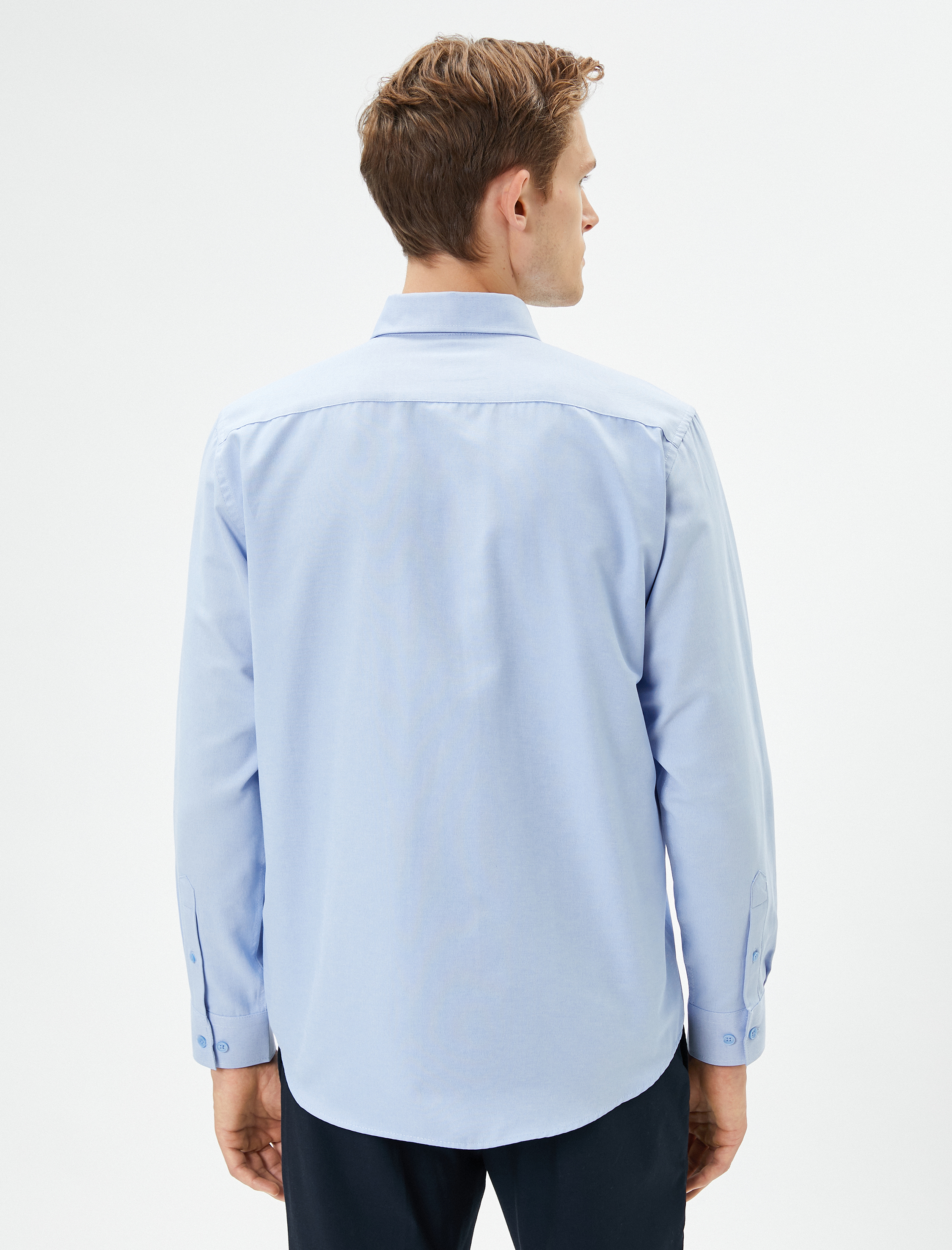   Klasik Gömlek Uzun Kollu Düğmeli Cep Detaylı Regular Fit