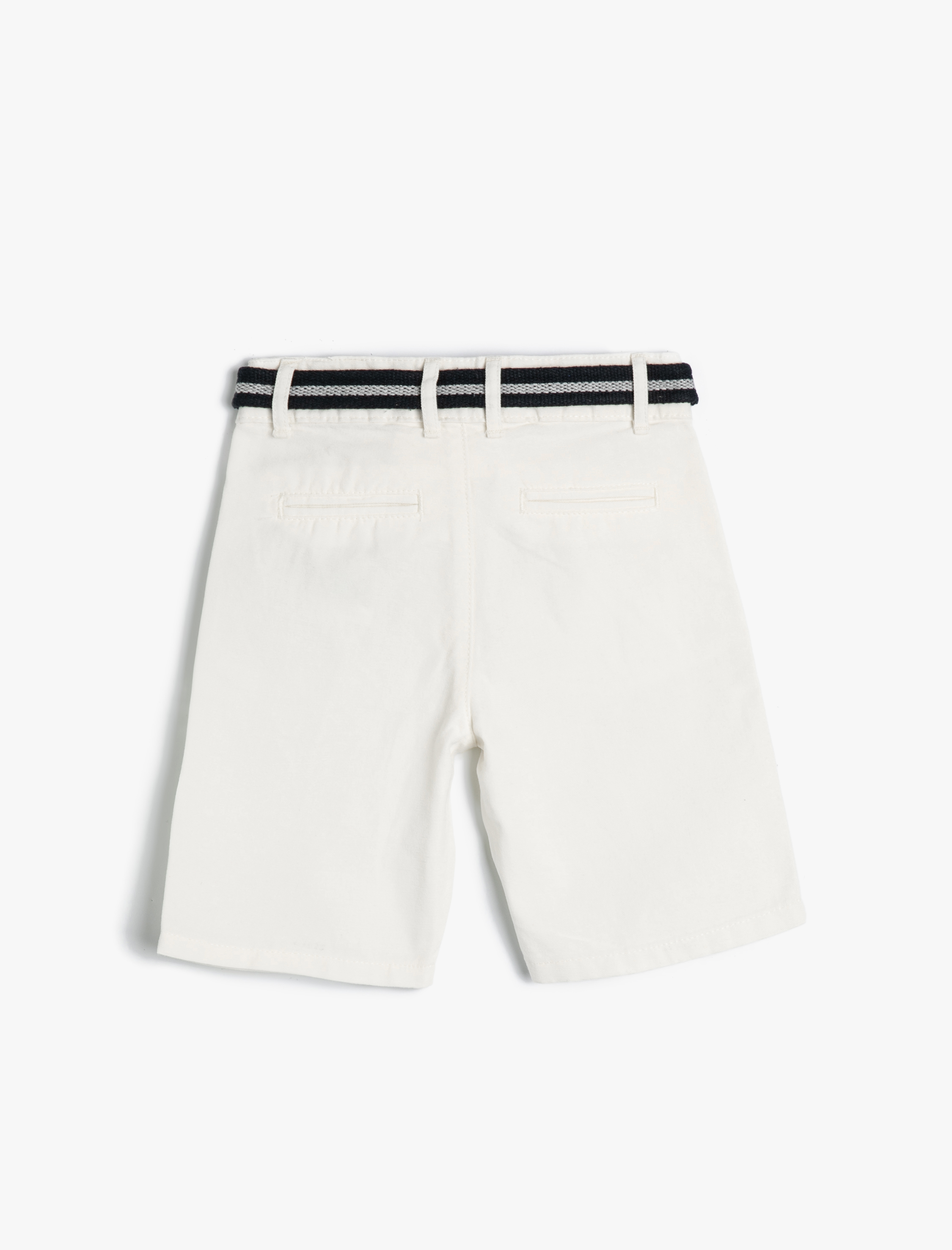  Erkek Çocuk Basic Chino Şort Kemer Detaylı Cepli Pamuklu