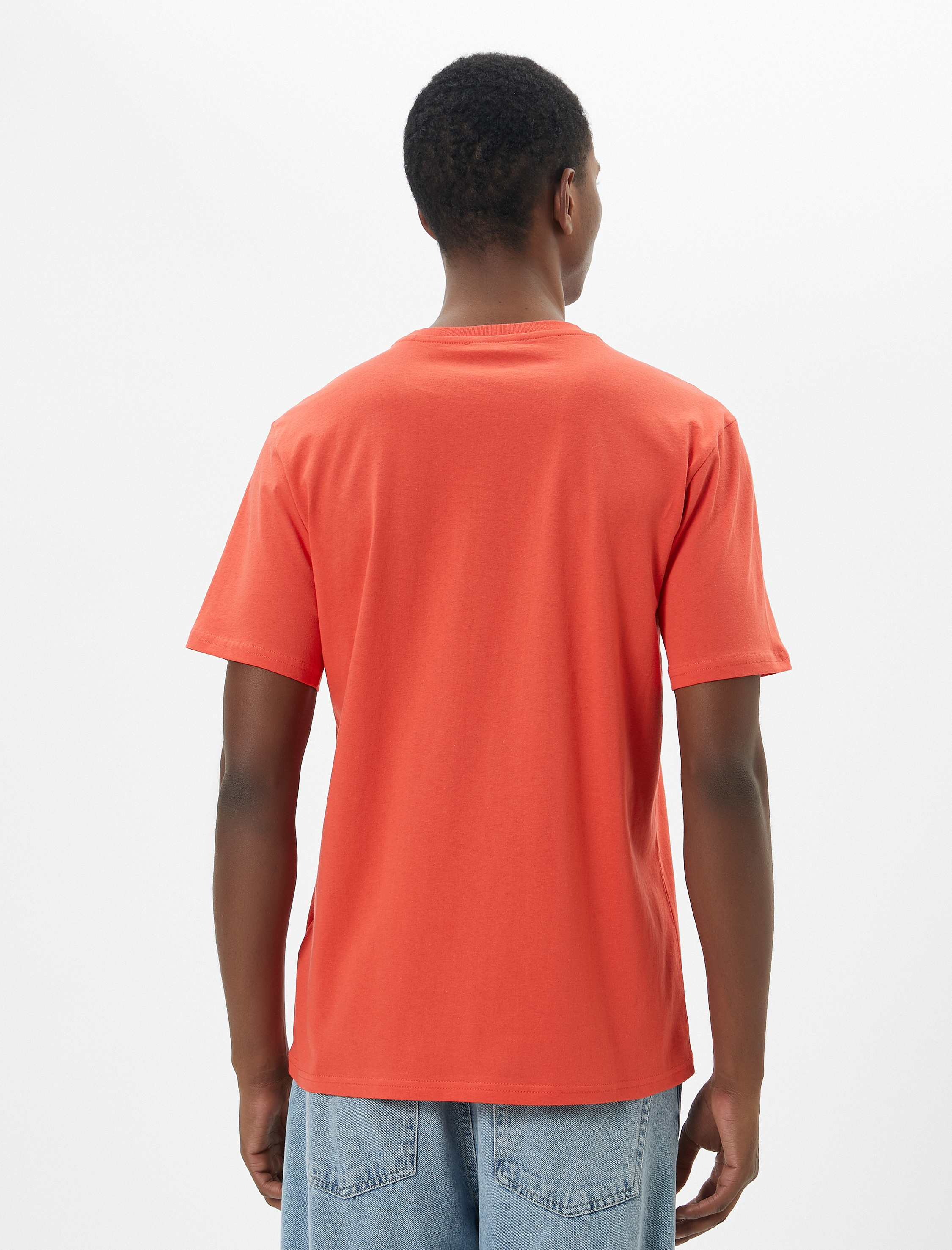   Slogan Baskılı Tişört Slim Fit Bisiklet Yaka Kısa Kollu Pamuklu