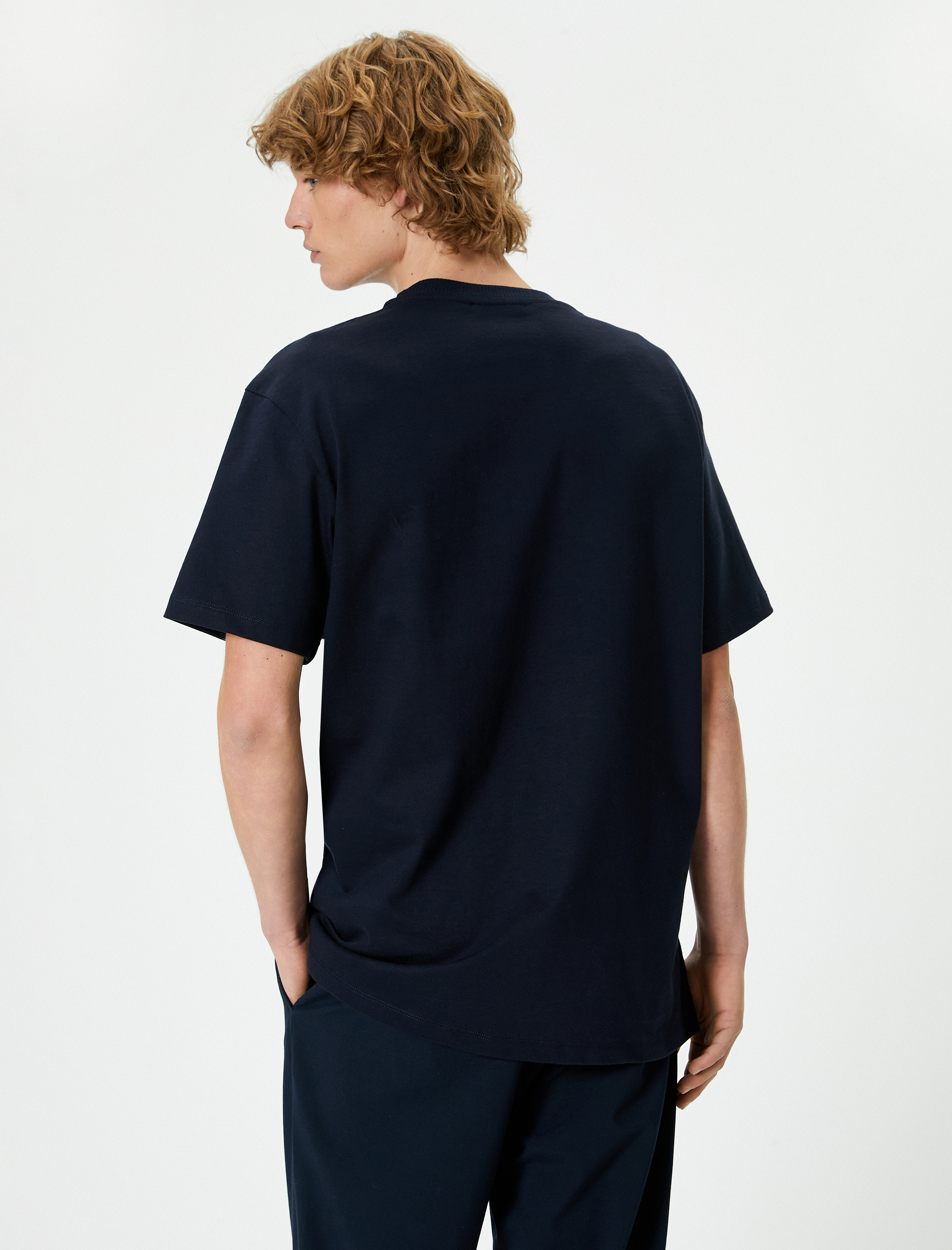   Basic Tişört Bisiklet Yaka Kısa Kollu Pamuklu