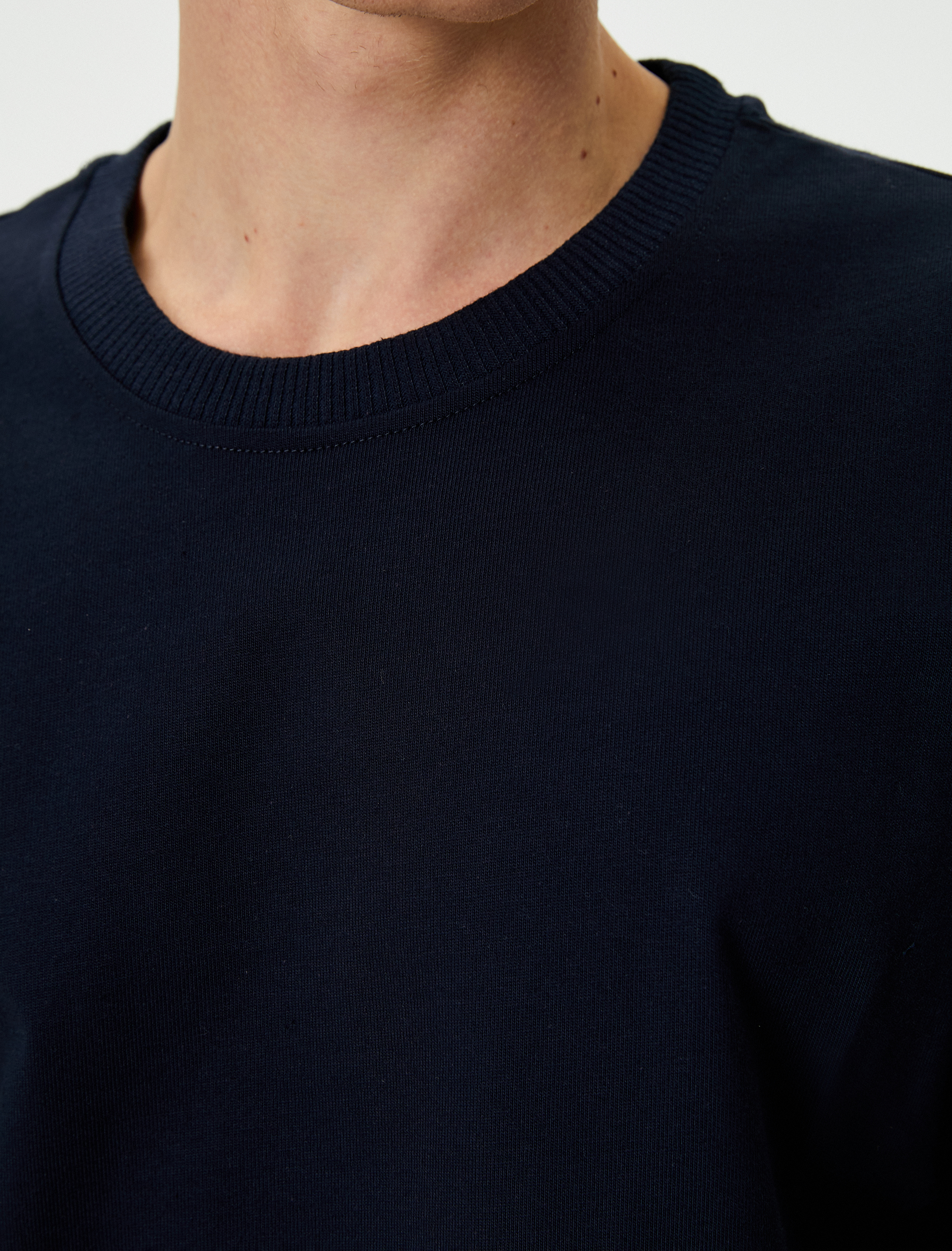   Basic Tişört Bisiklet Yaka Kısa Kollu Pamuklu