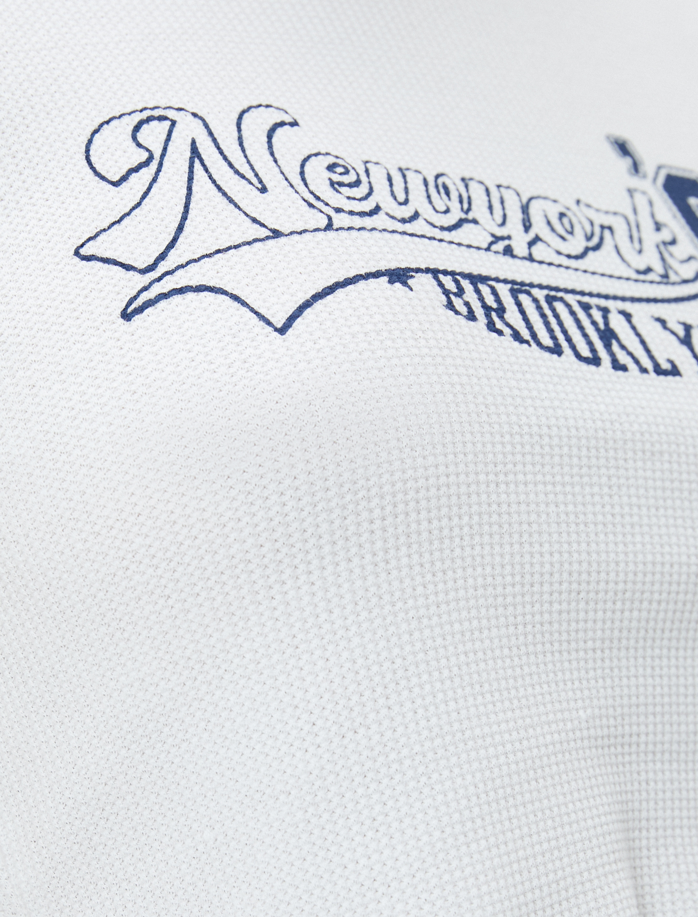   New York Crop Tişört Kısa Kollu Bisiklet Yaka Slim Fit