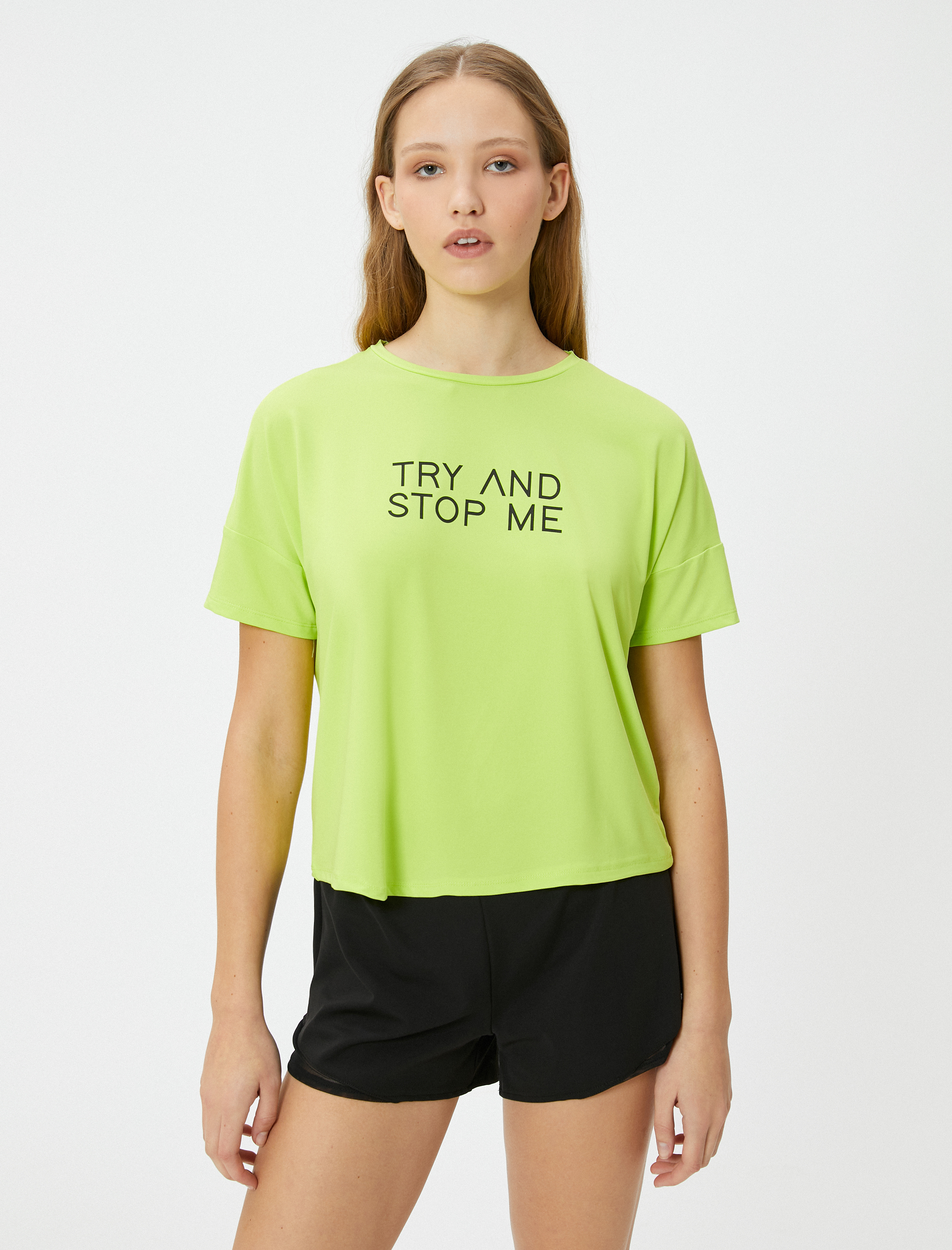   Baskılı Spor Tişört Kısa Kollu Bisiklet Yaka Rahat Kalıp