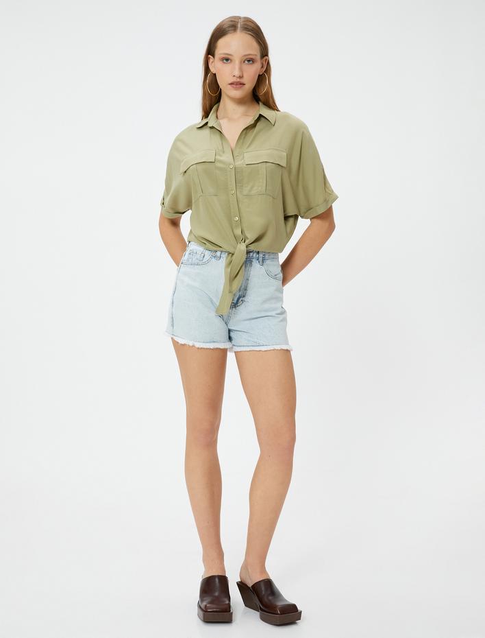  Kısa Kollu Oversize Gömlek