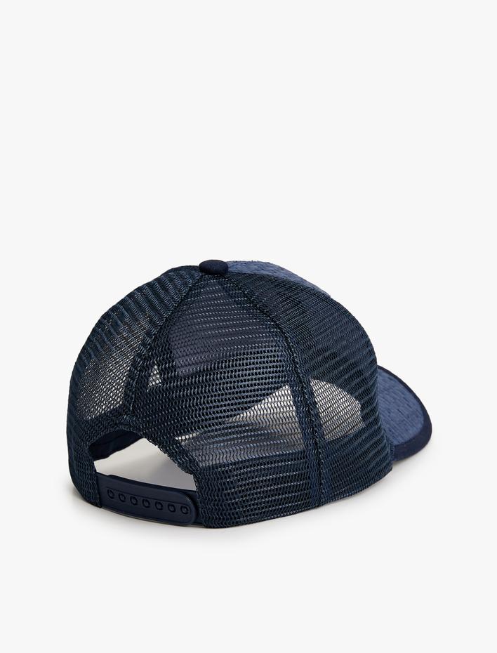 Erkek Kep Şapka File Detaylı Hasır Görünümlü