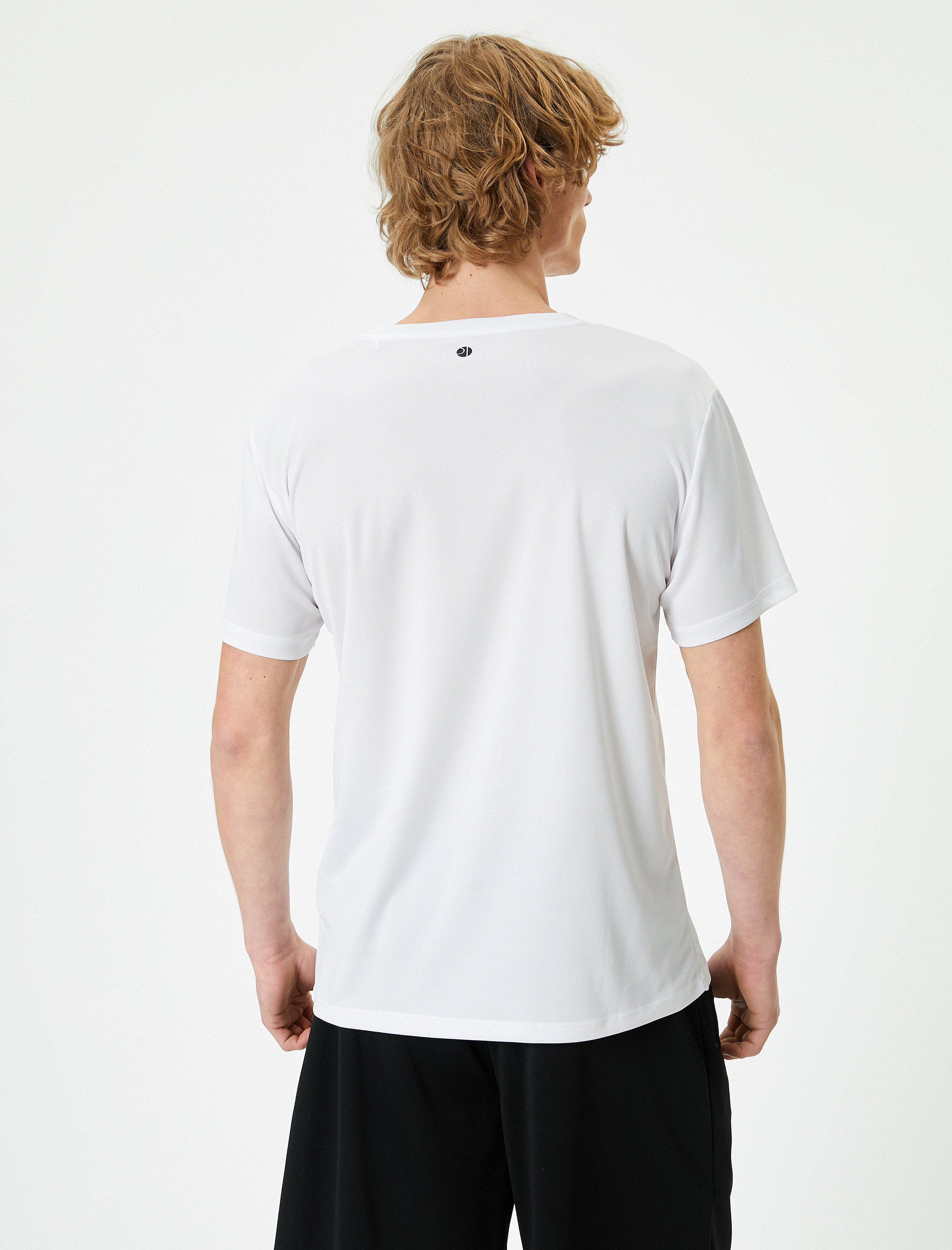   Spor Tişört Slogan Baskılı Bisiklet Yaka Kısa Kollu