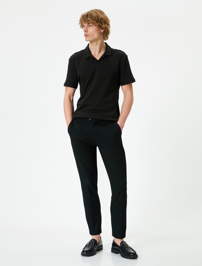  Polo Yaka Tişört Slim Fit Kısa Kollu