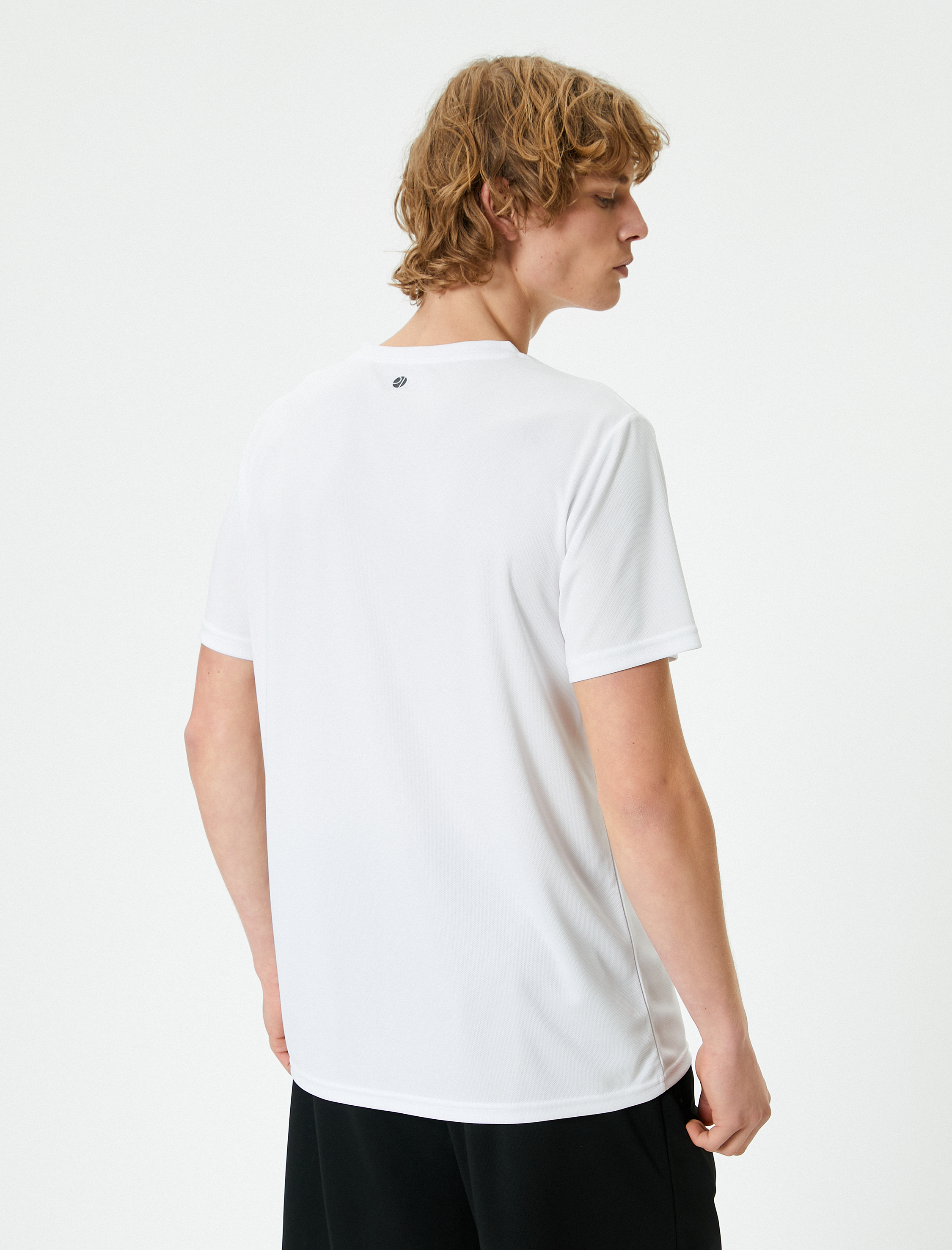   Spor Tişört Slogan Baskılı Bisiklet Yaka Kısa Kollu