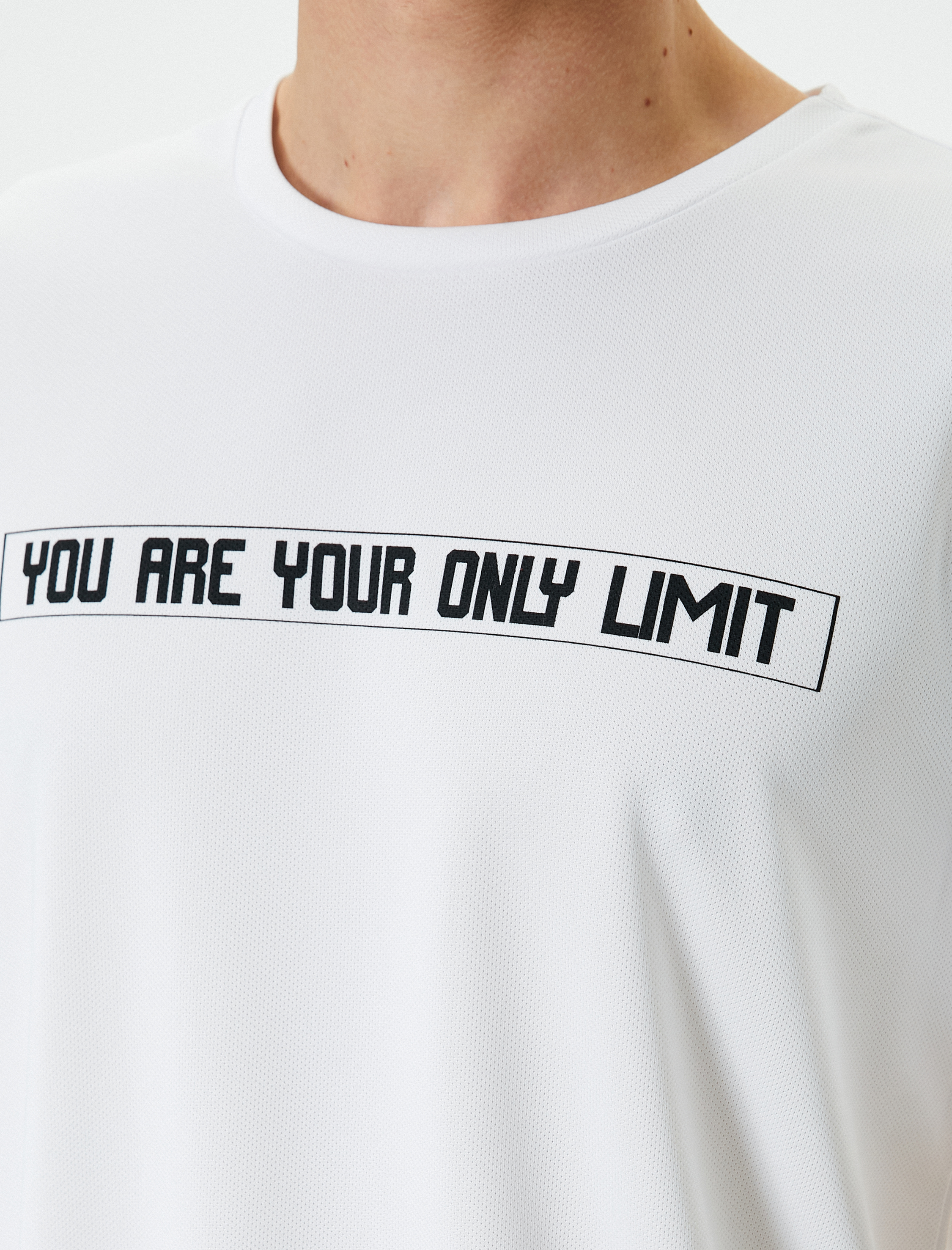   Spor Tişört Slogan Baskılı Bisiklet Yaka Kısa Kollu