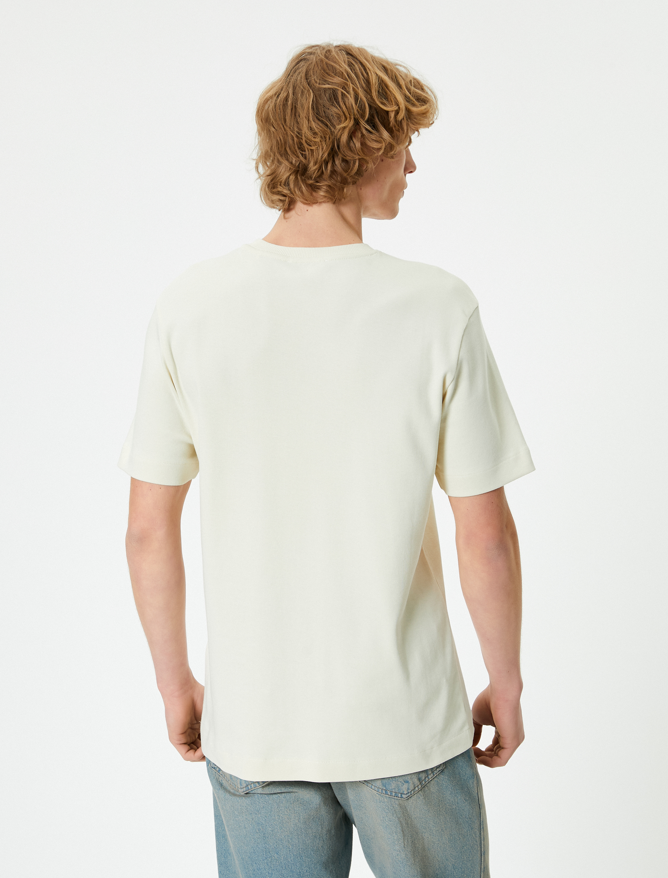 Basic Tişört Bisiklet Yaka Kısa Kollu Pamuklu