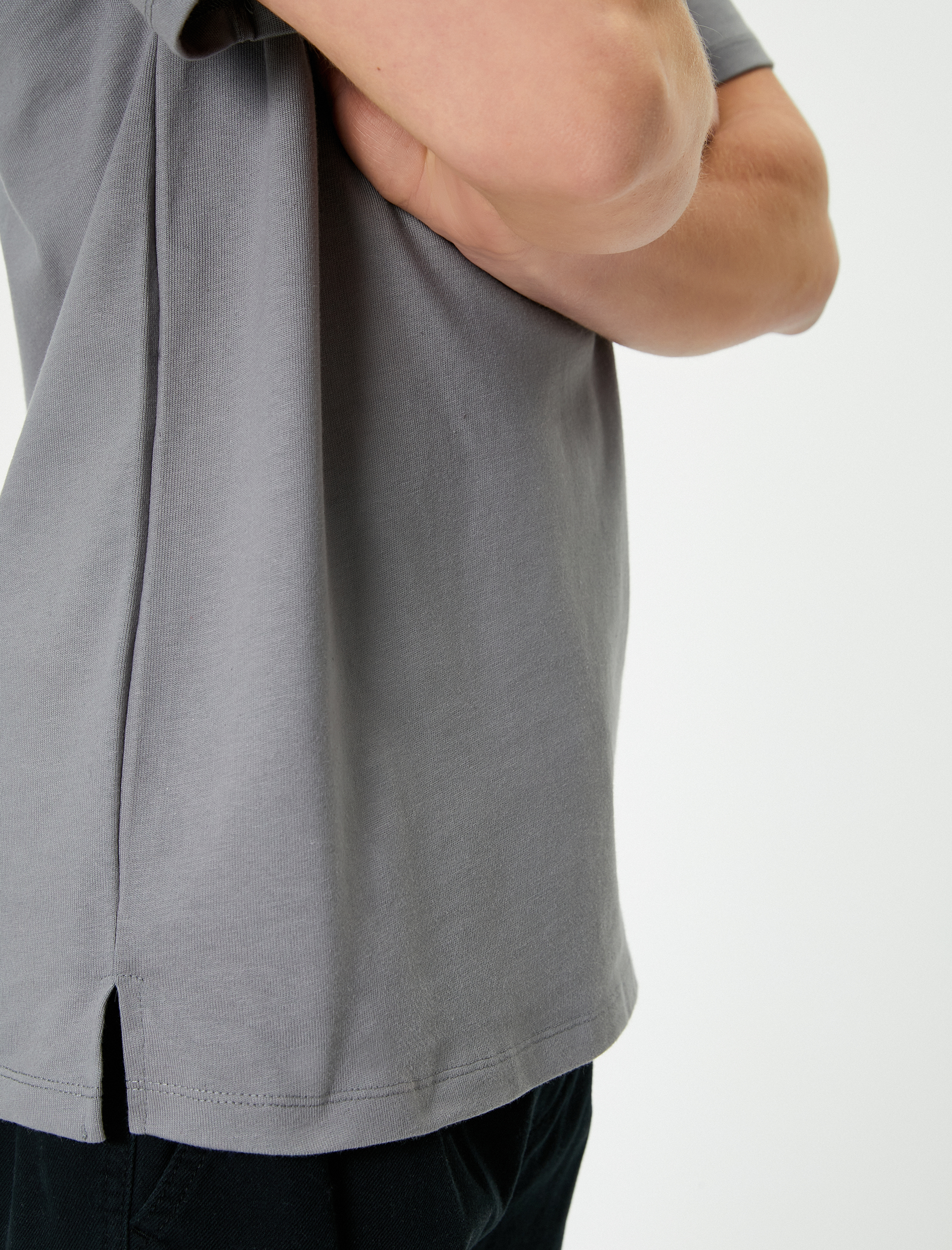   Basic Tişört Bisiklet Yaka Kısa Kollu Pamuklu