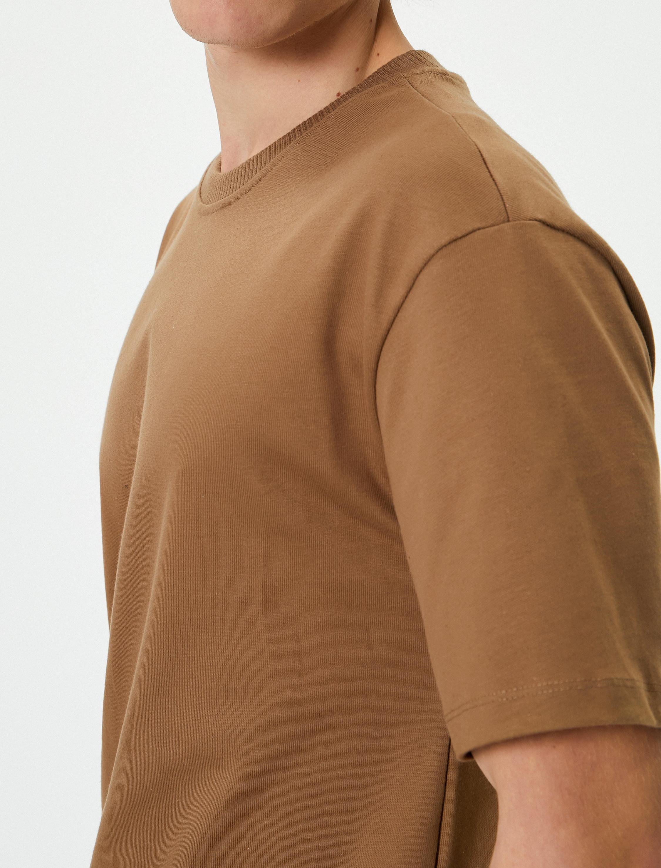   Basic Tişört Bisiklet Yaka Kısa Kollu Pamuklu