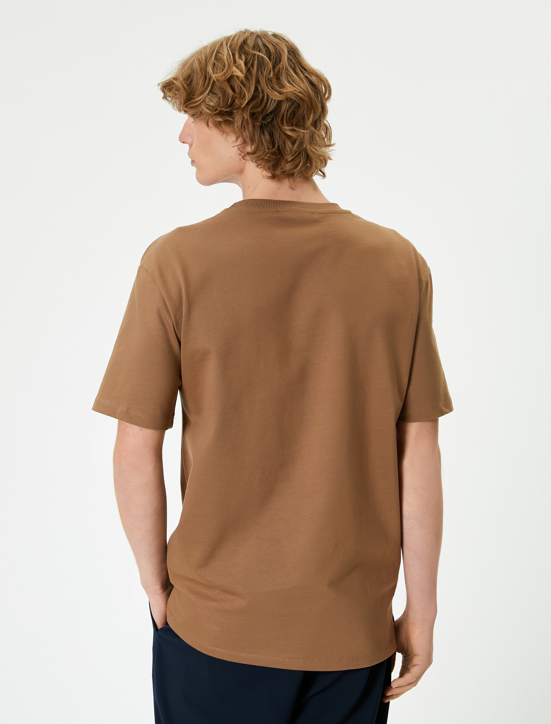   Basic Tişört Bisiklet Yaka Kısa Kollu Pamuklu