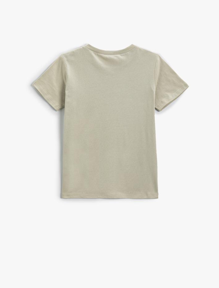 Erkek Çocuk Tişört Sörf Baskılı Kısa Kollu Bisiklet Yaka Pamuklu