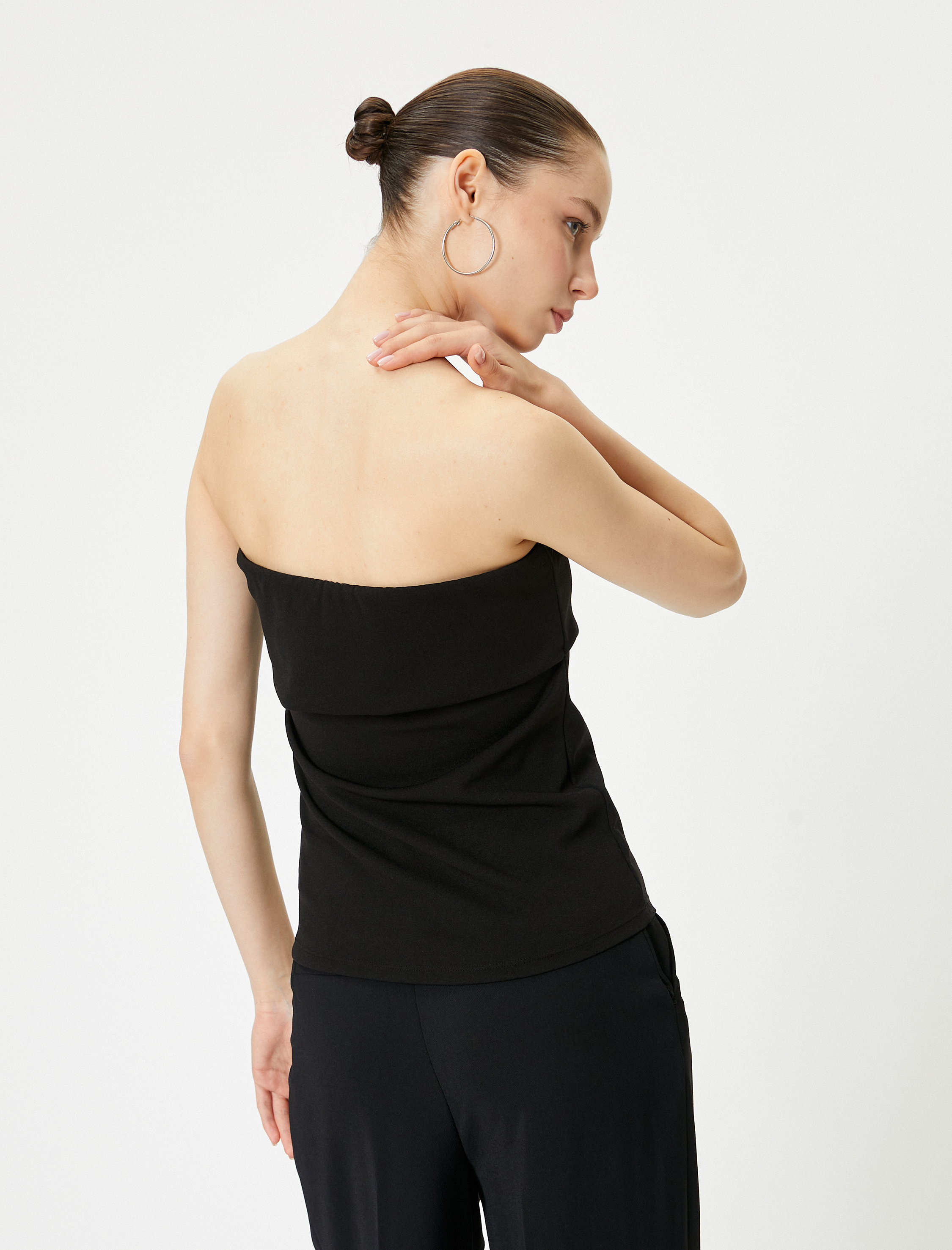   Straplez Atlet Kat Detaylı Krep Scuba Kumaş Slim Fit