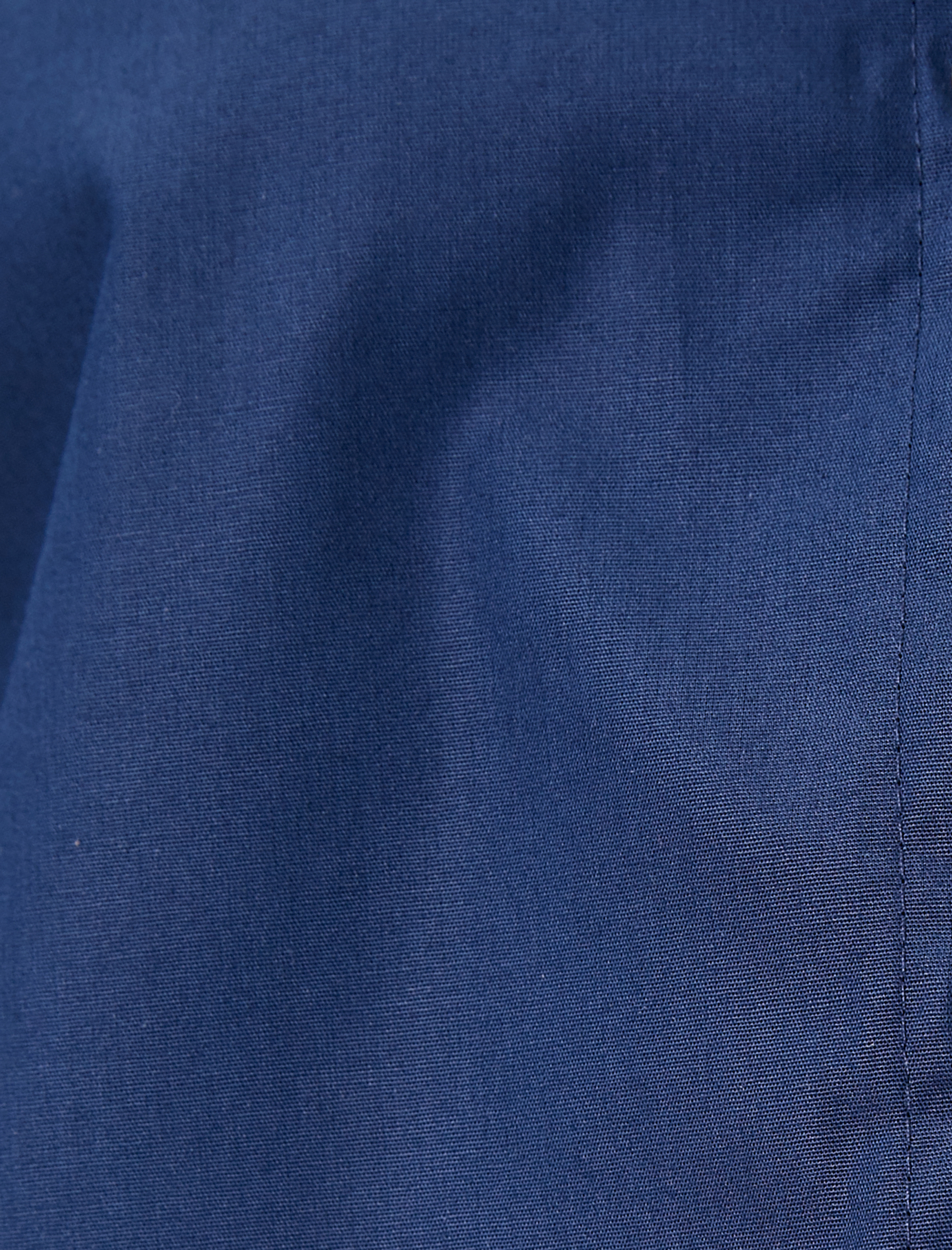   Crop Poplin Gömlek Etek Ucu Renk Kontrastlı Uzun Kollu Pamuklu