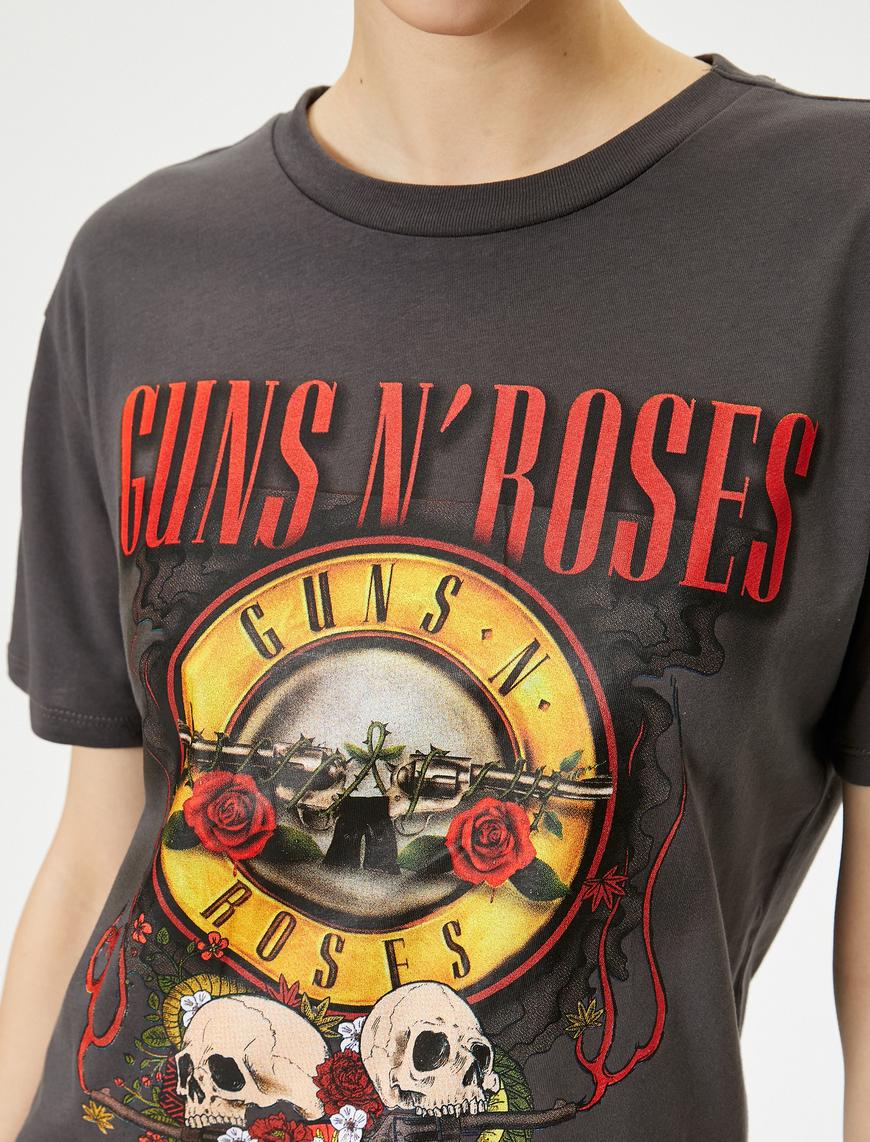   Guns N'Roses Tişört Lisanslı Kısa Kollu Bisiklet Yaka Rahat Kalıp