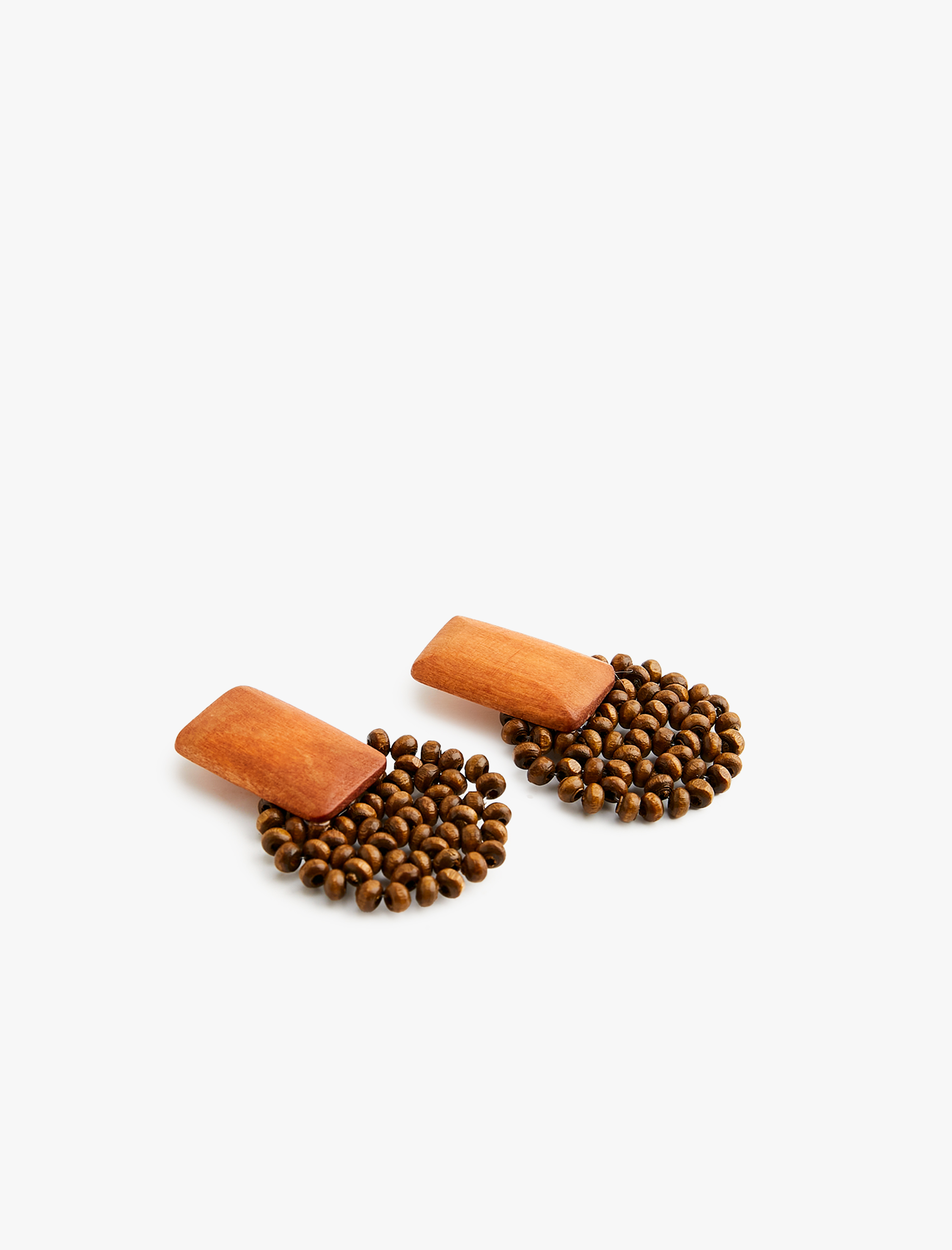  Kadın Ahşap Küpe Geometrik