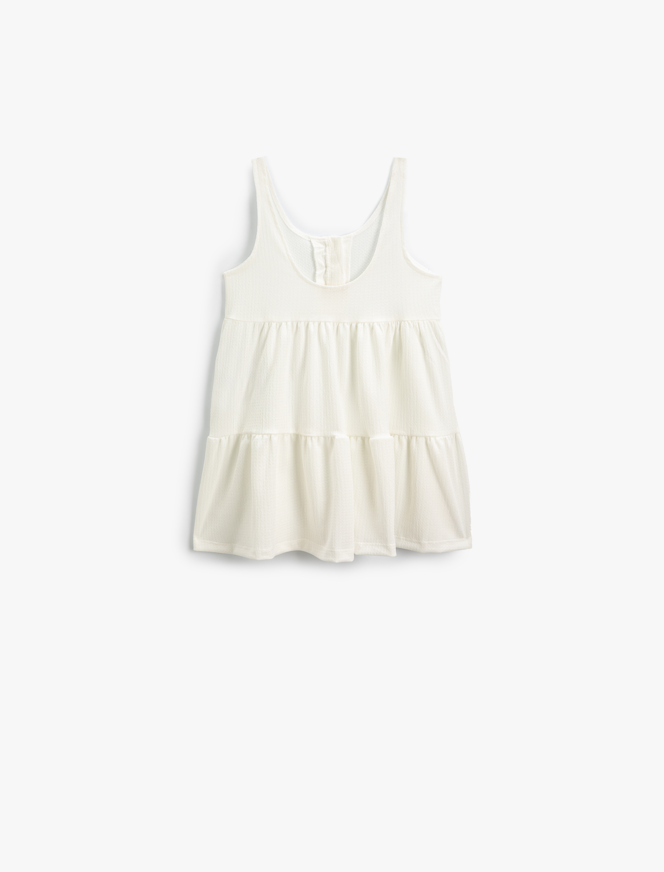  Kız Çocuk Askılı Tulum Yuvarlak Yaka Dokulu Düğme Detaylı