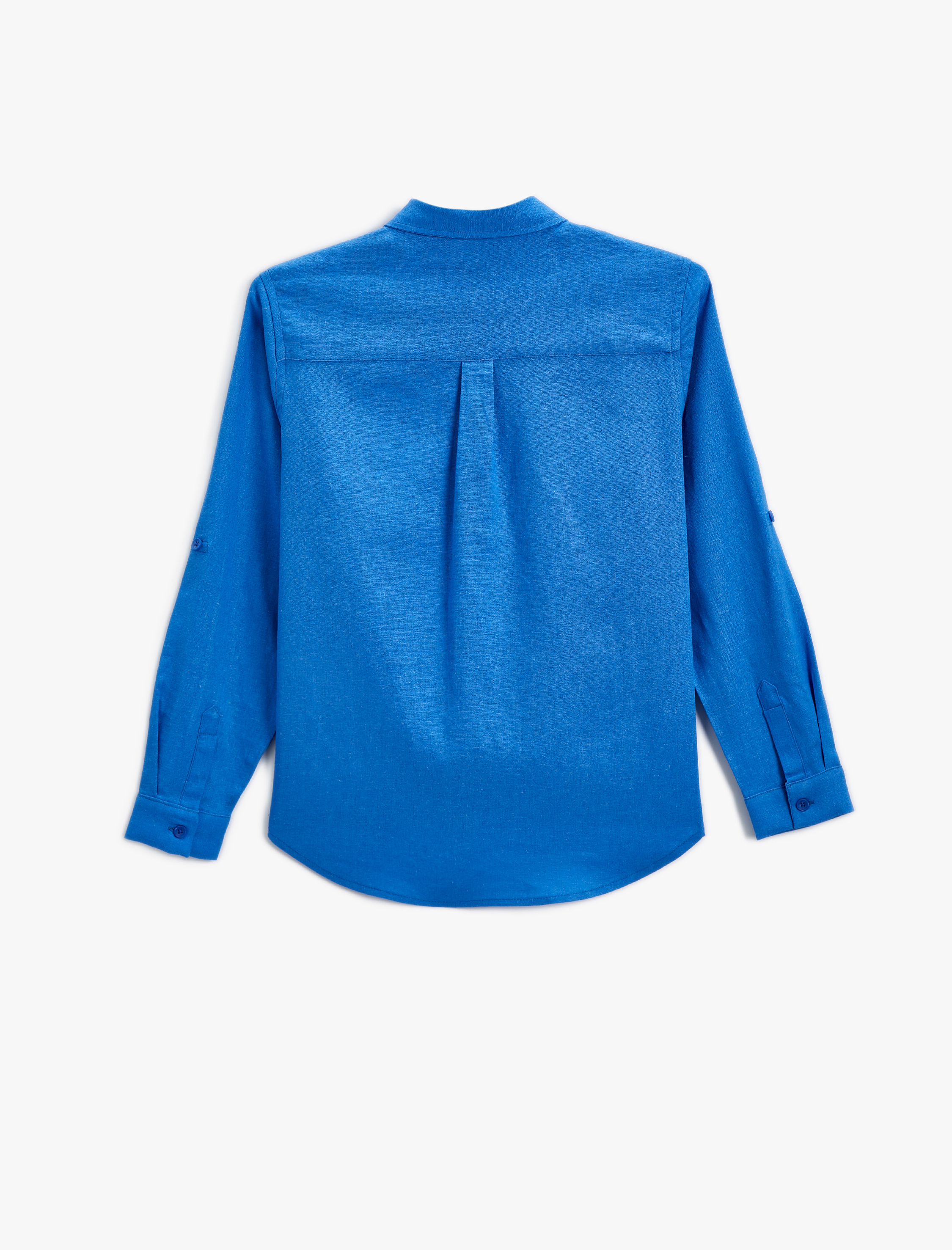  Erkek Çocuk Basic Gömlek Keten Karışımlı Uzun Kollu