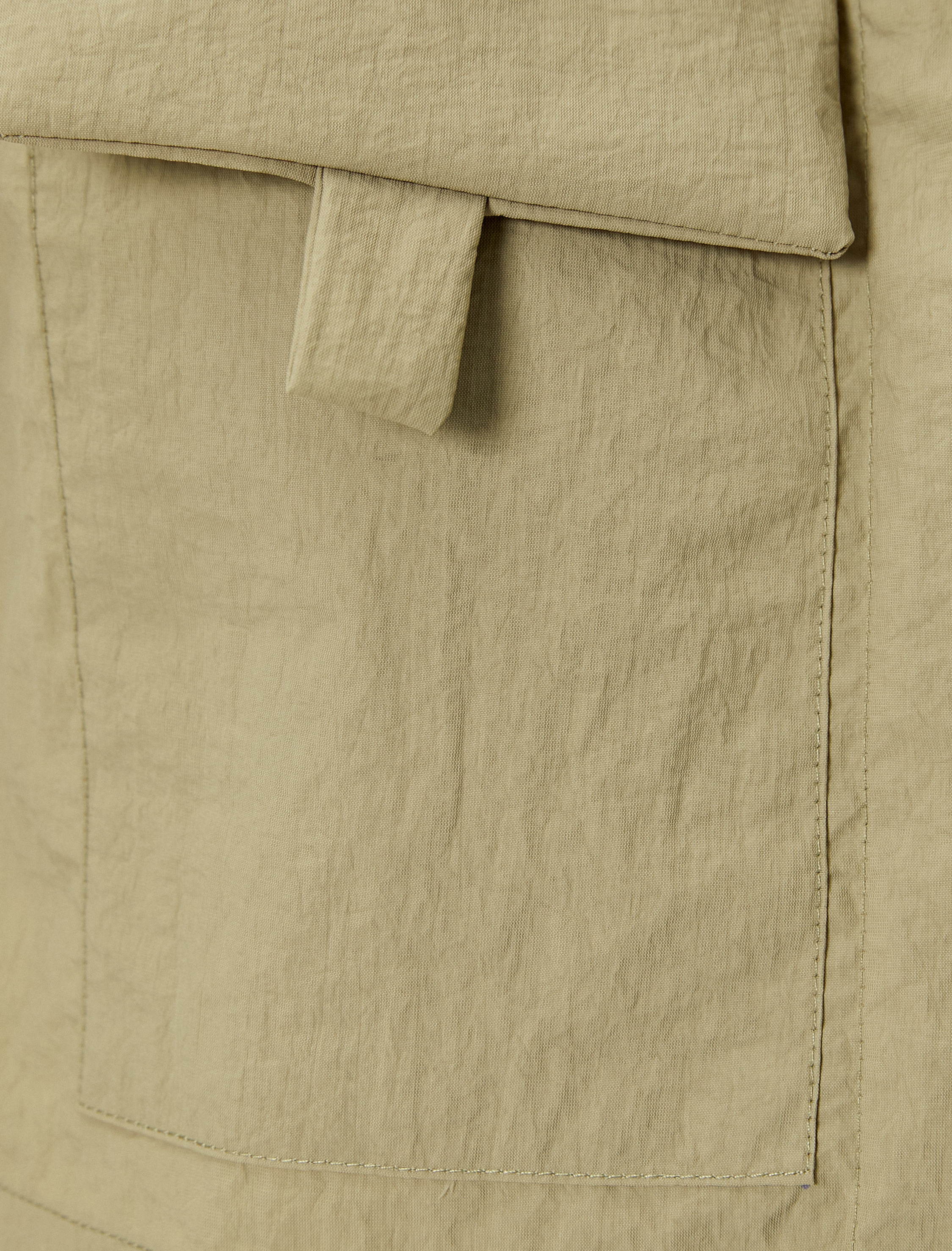   Kısa Kolsuz Gömlek Paraşüt Kumaş Kapaklı Cep