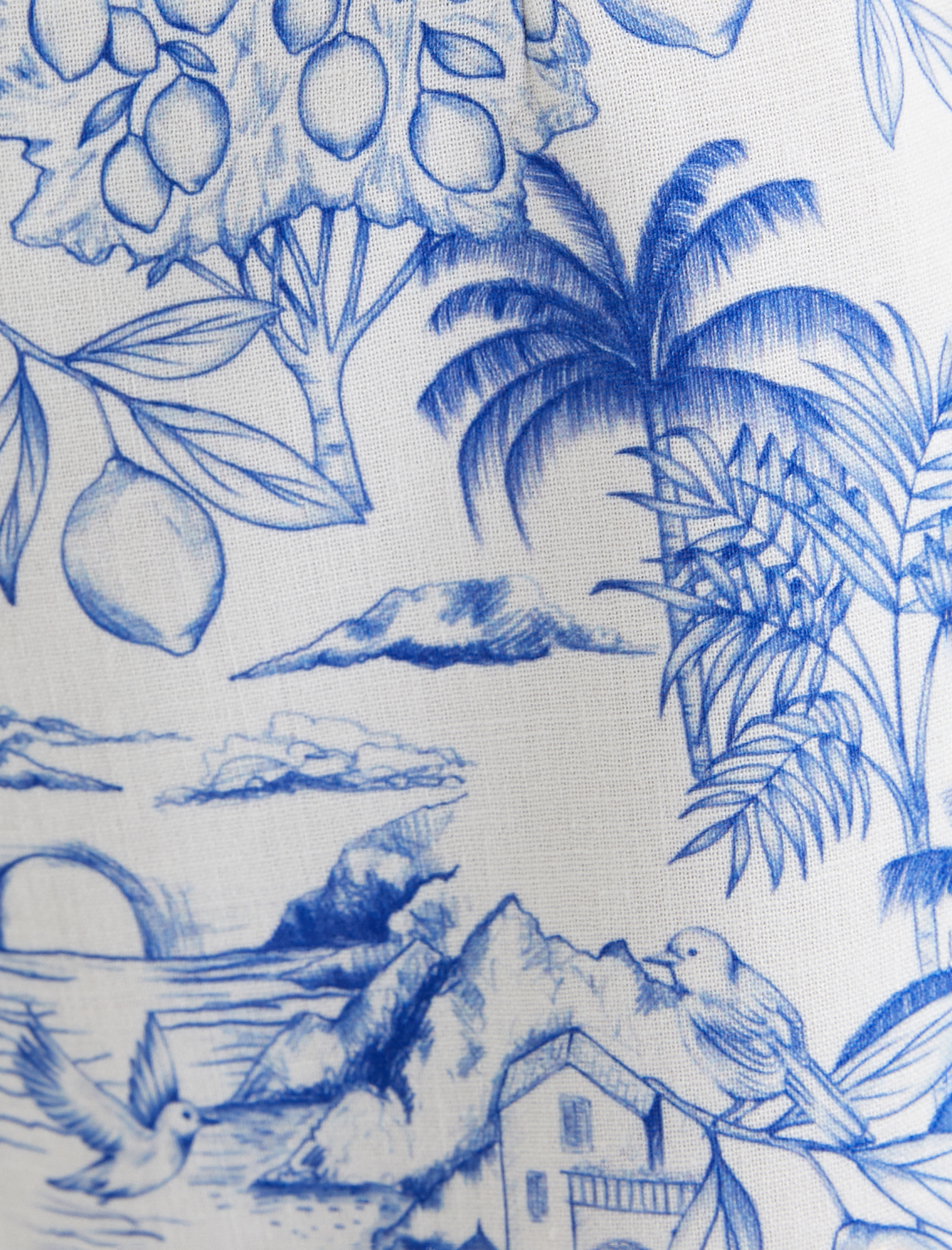   Mini Şort Tropikal Baskılı Normal Bel