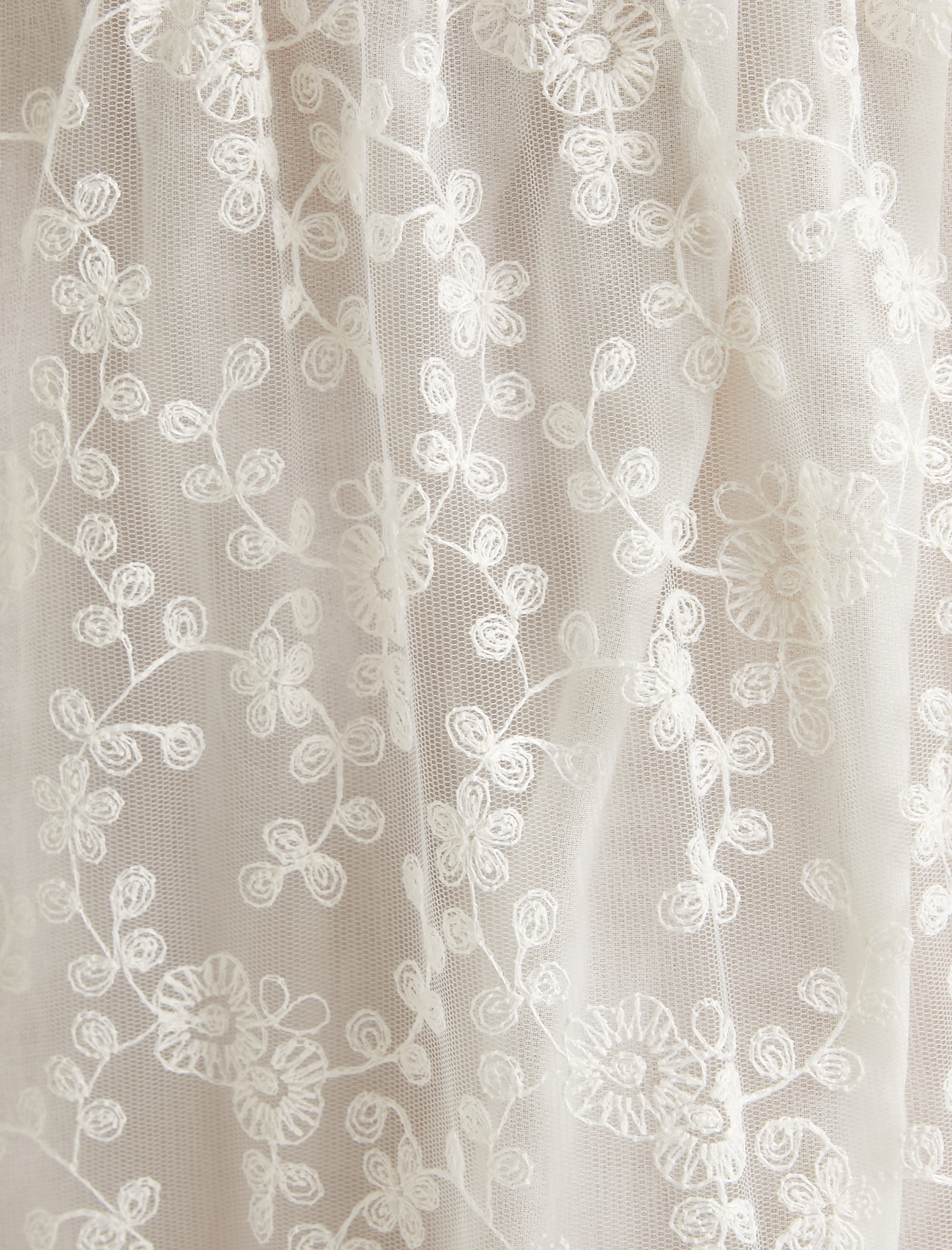   Uzun Etek Dantelli Çiçekli Volanlı Normal Bel