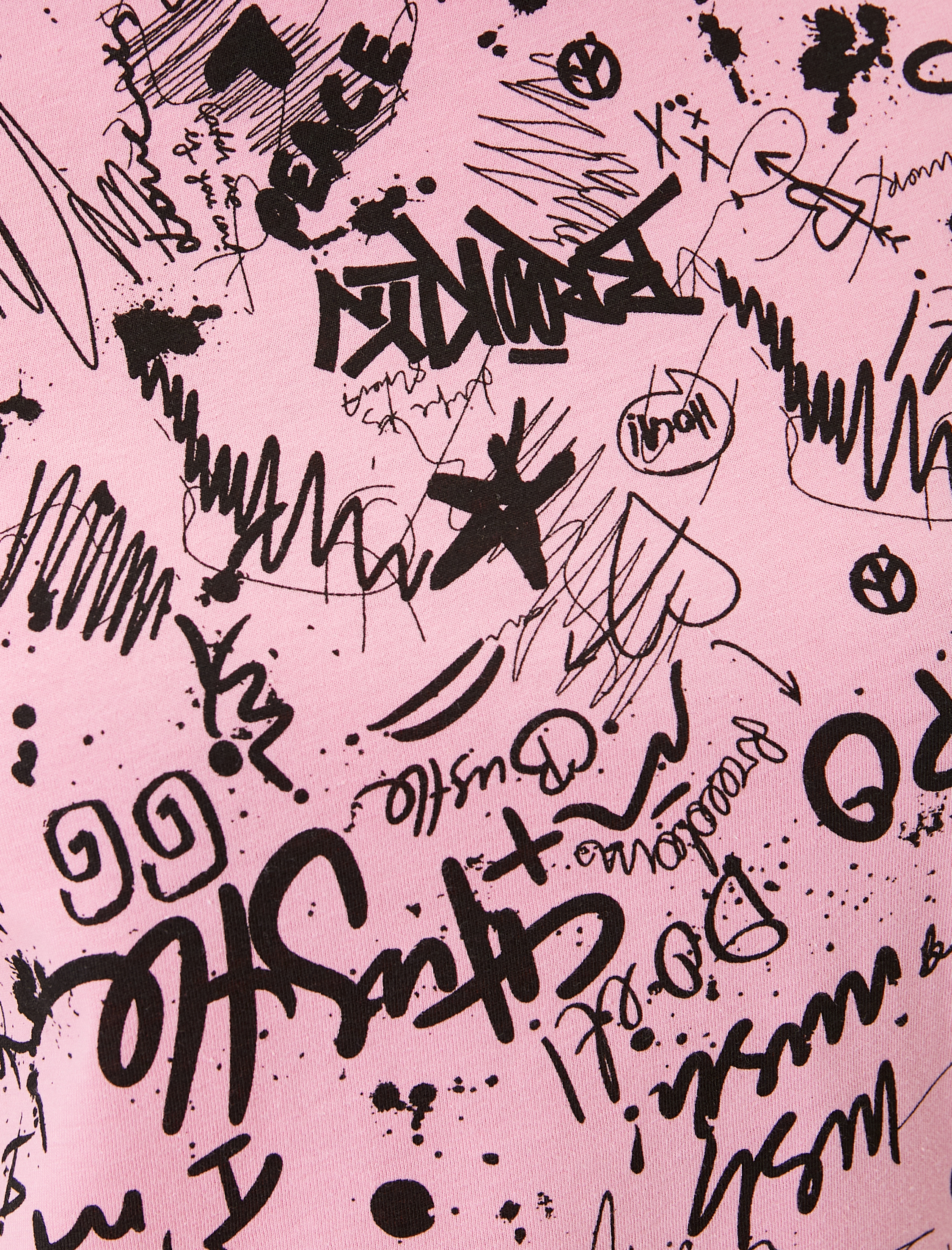   Baskılı Tişört Kısa Kollu Bisiklet Yaka Rahat Kalıp