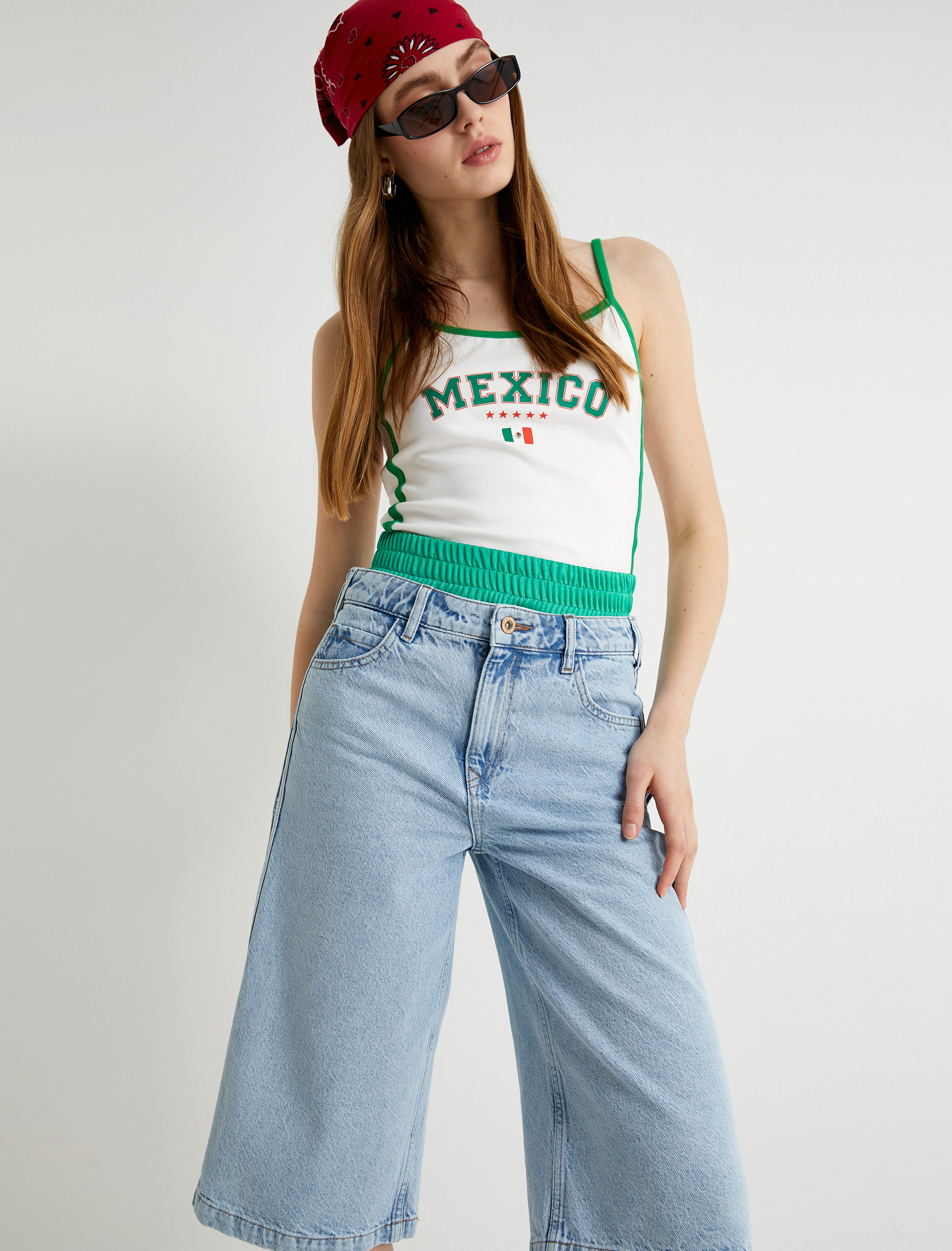   Kot Bermuda Şort Bol Kalıp Düz Paça Cepli